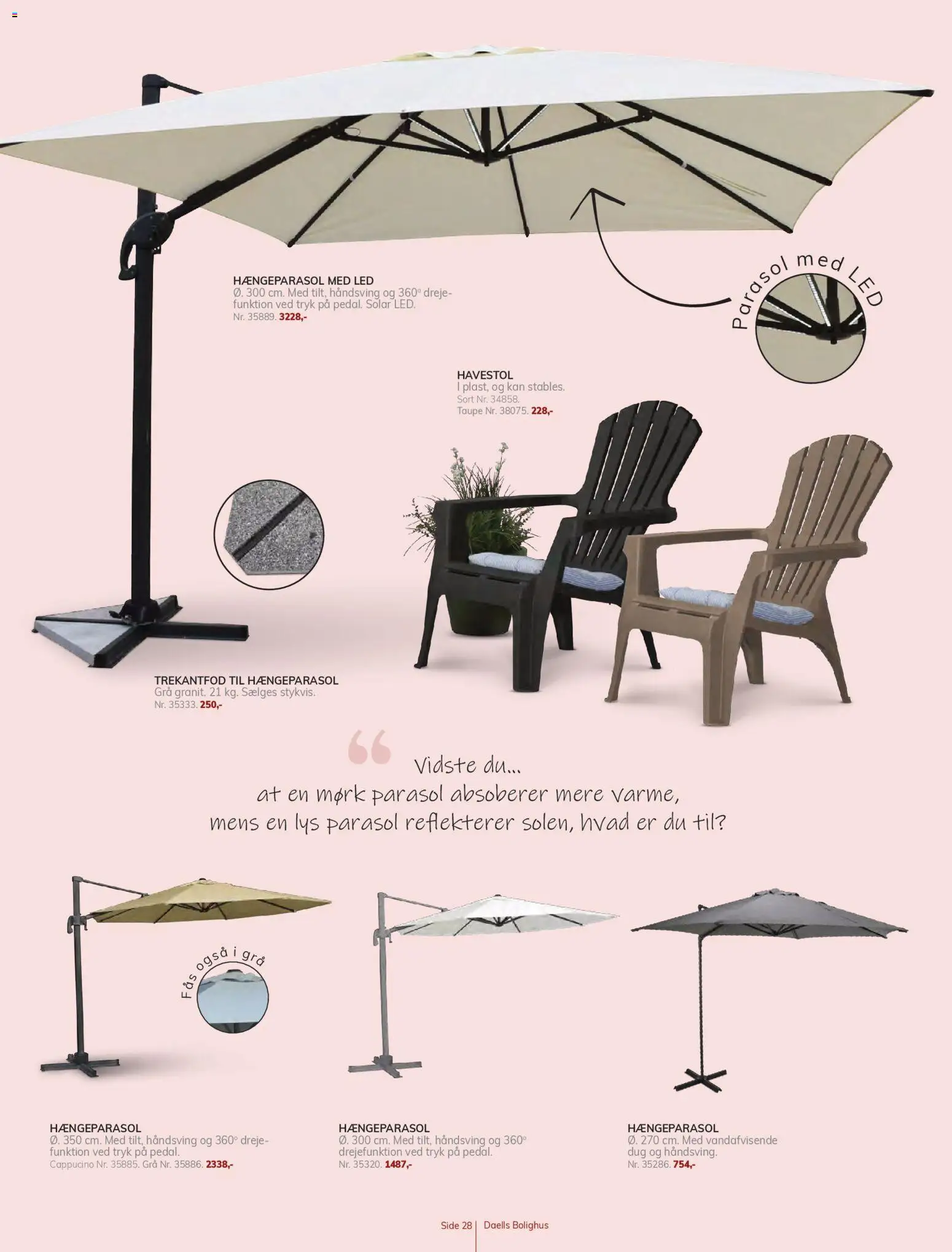 Daells Bolighus tilbudsavis – gyldig fra 18.03.2026 | Side: 28 | Produkter: Parasol