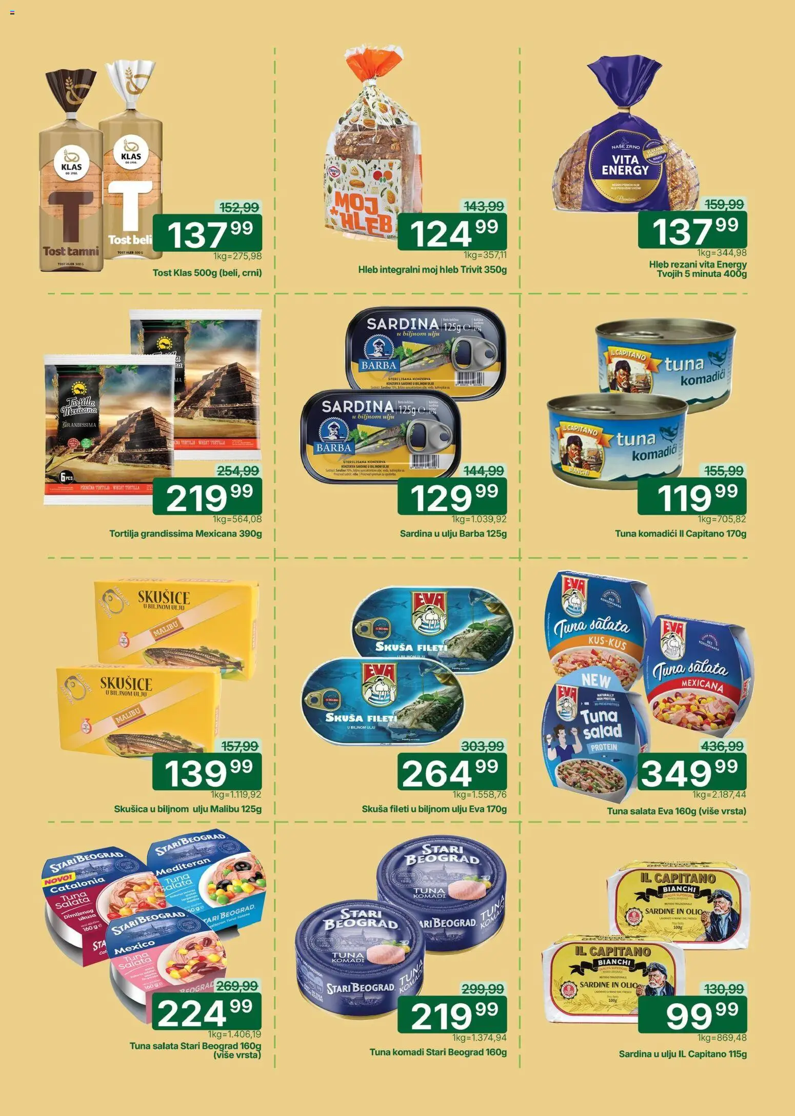 Univerexport katalog - važi od 19.01.2026 | Strana: 10 | Proizvode: Tortilja, Salata, Hleb, Sardina