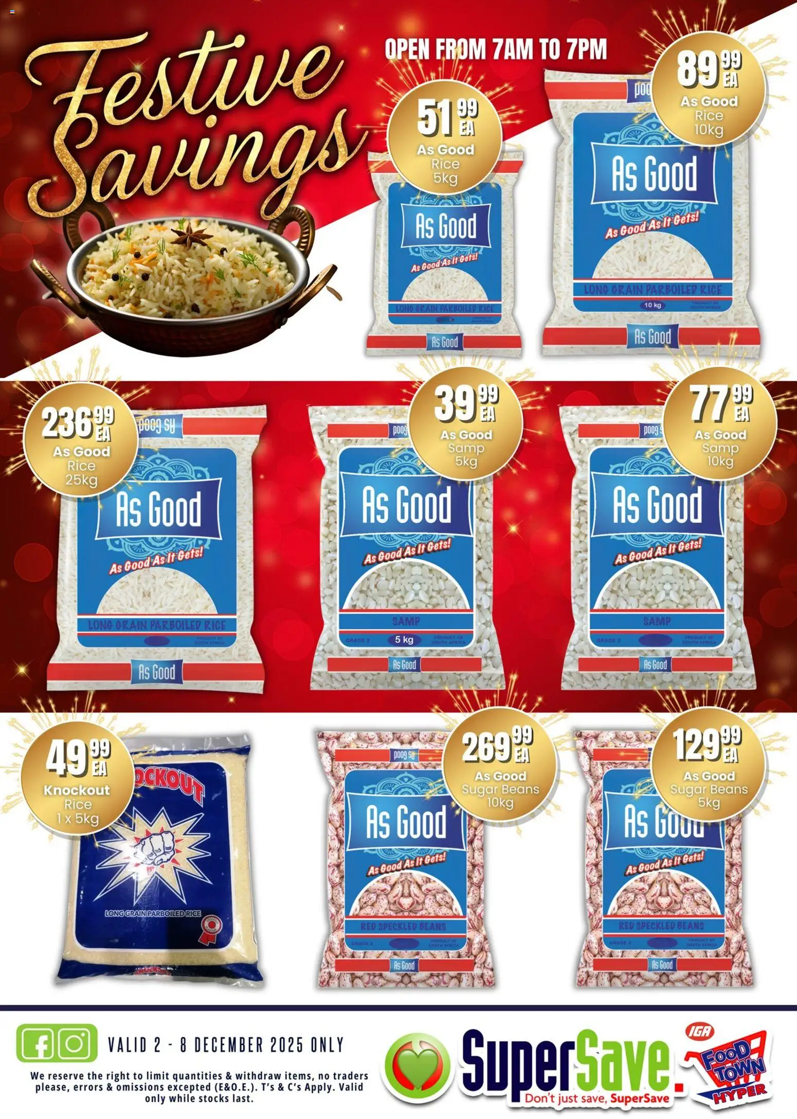 New Super Save catalogue – valid from 02.12.2025 | Page: 22 | Products: Beans, Rice, Sugar