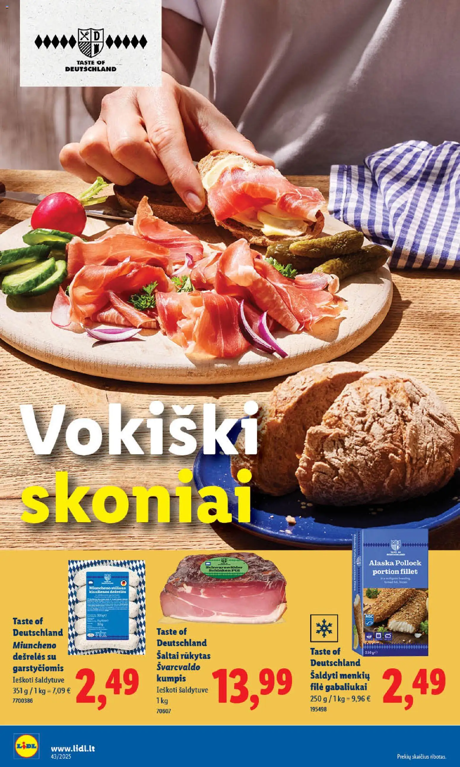 LIDL akcijos nuo 23.10.2025 | Puslapis: 34 | Prekių: Dešrelės, Kumpis