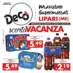 Anteprima del volantino Decò Maxistore, Supermercati - Lipari catalogo valido a partire dal 24.07.2025