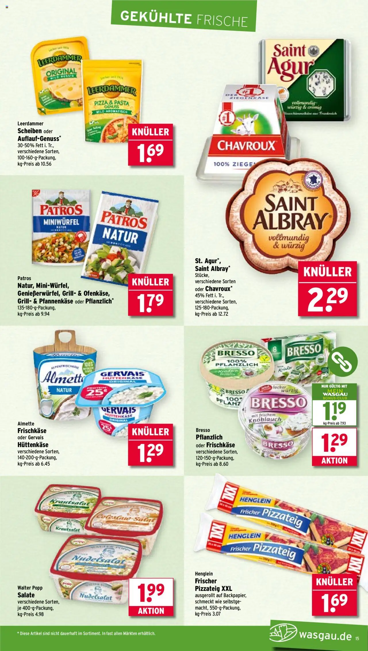 Wasgau Prospekt 	 – gültig ab 29.09.2025 | Seite: 15 | Produkte: Grill, Almette, Pizza, Hüttenkäse