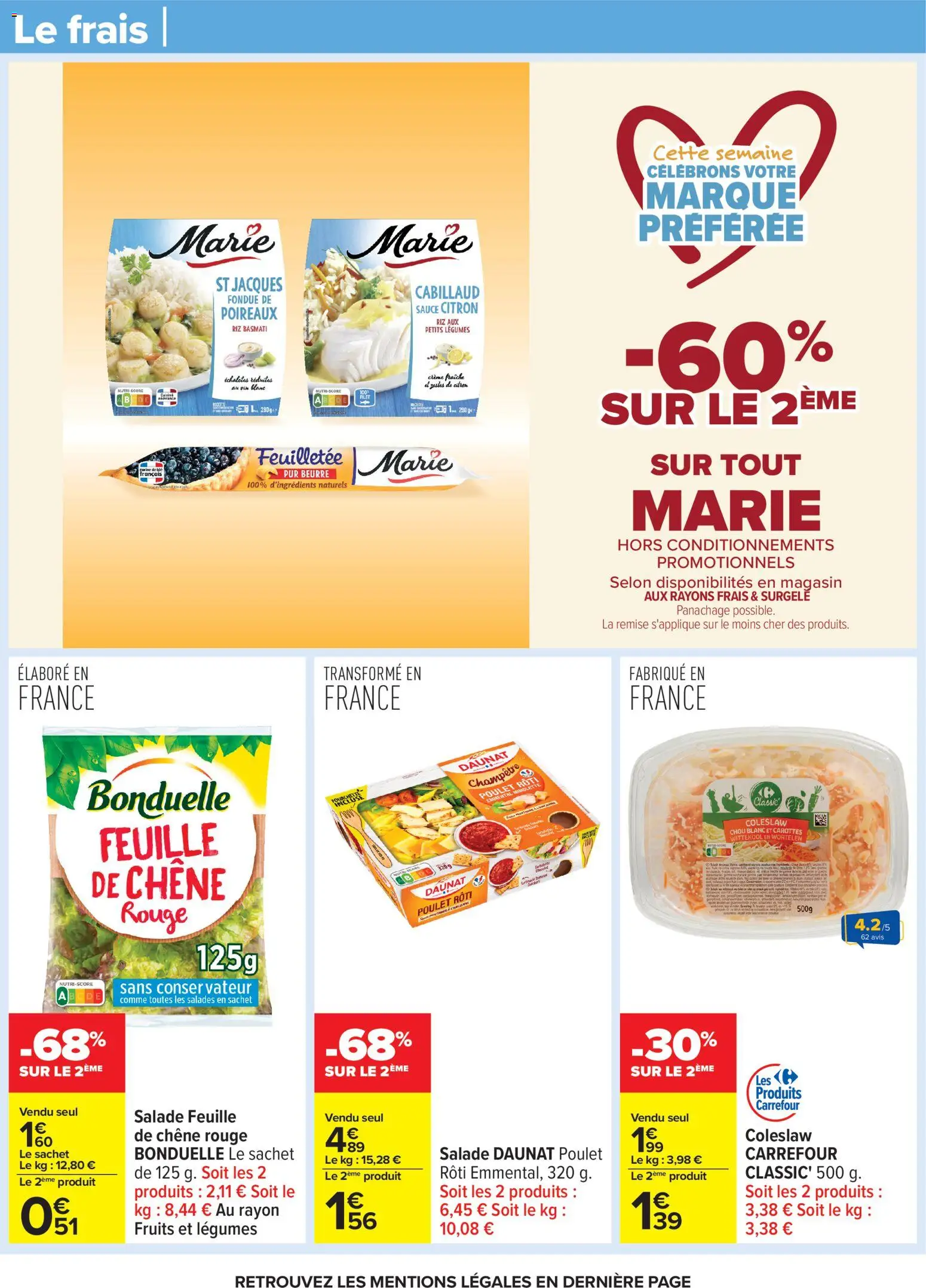 {H1} | Page: 23 | Produits: Salade, Carottes, Crème fraiche, Crème