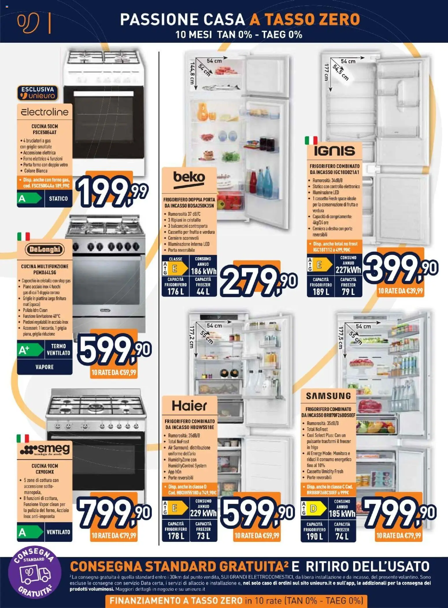Volantino Unieuro del 27.02.2026 | Pagina: 10 | Prodotti: Freezer, Data, Forno, Samsung