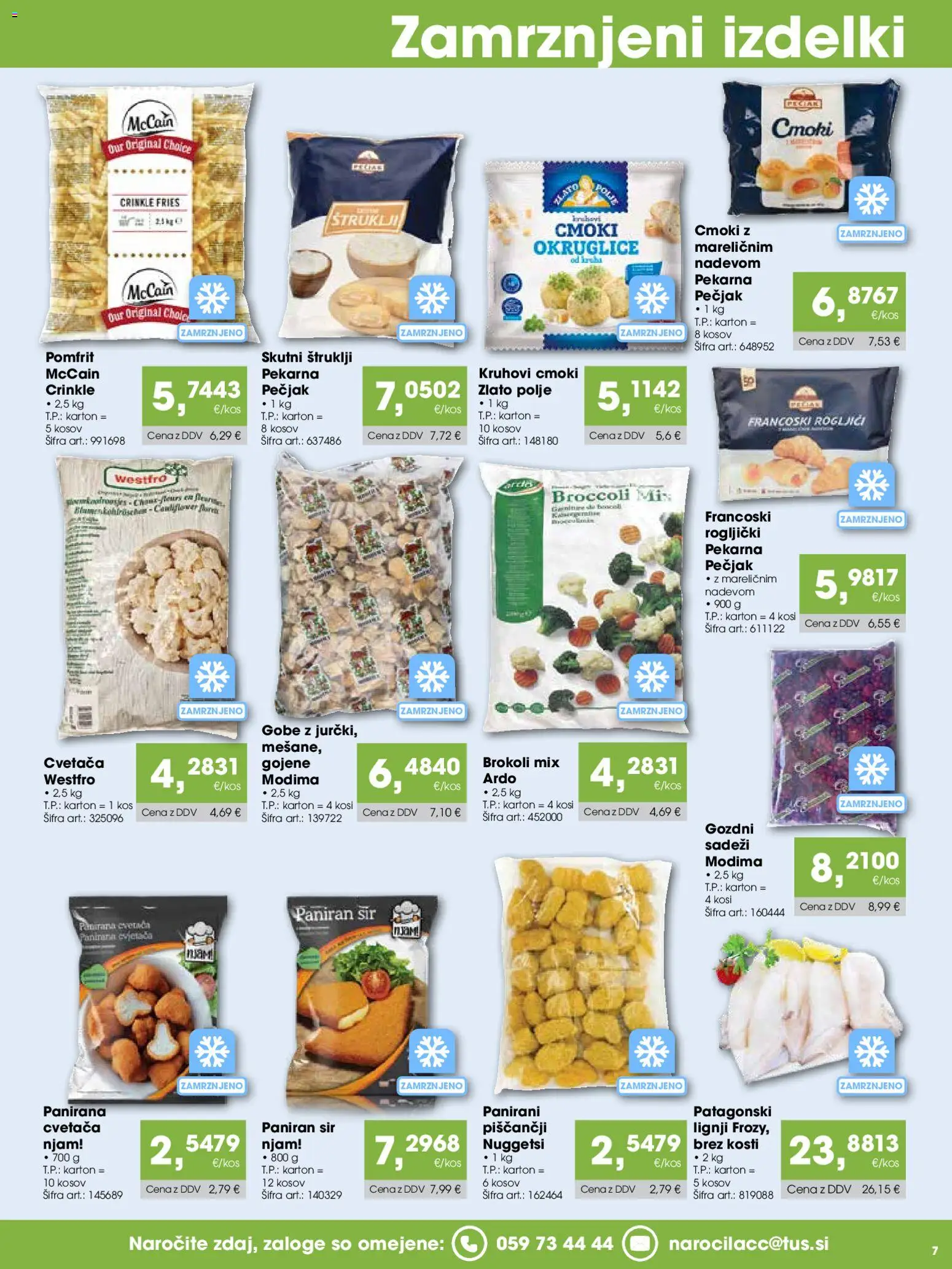 Novi Tuš katalog ponudbe – veljaven od 07.01.2026 | Stran: 7 | Izdelki: Štruklji, Lignji, Rogljički, Sir