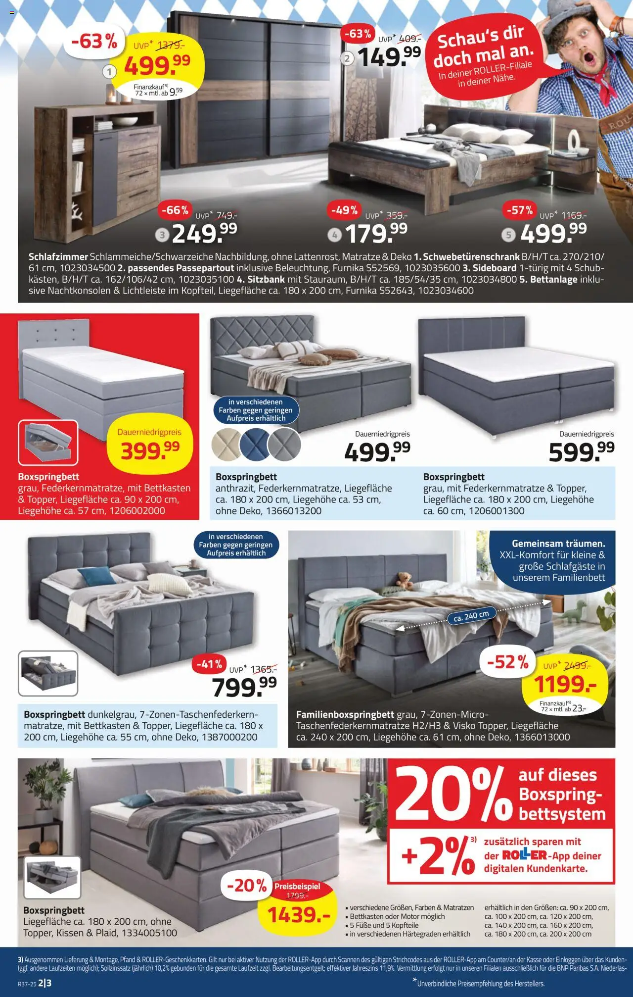 Roller Prospekt 	 – gültig ab 07.09.2025 | Seite: 16 | Produkte: Sideboard, Matratze, Kissen, Boxspringbett