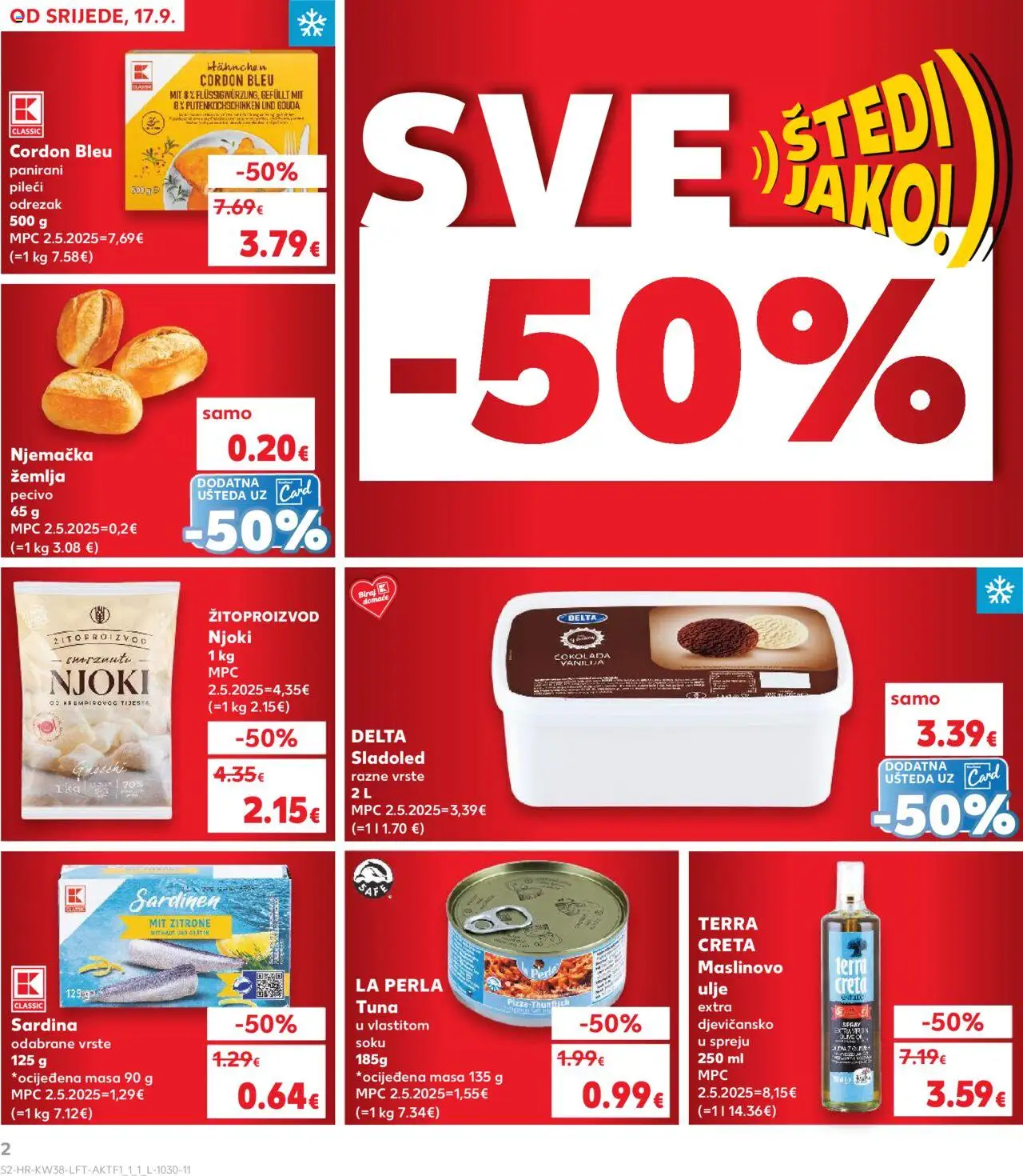 Kaufland katalog | vrijedi od 17.09.2025 | Stranica: 2 | Proizvodi: Ulje, Sardina, Tuna, Gouda