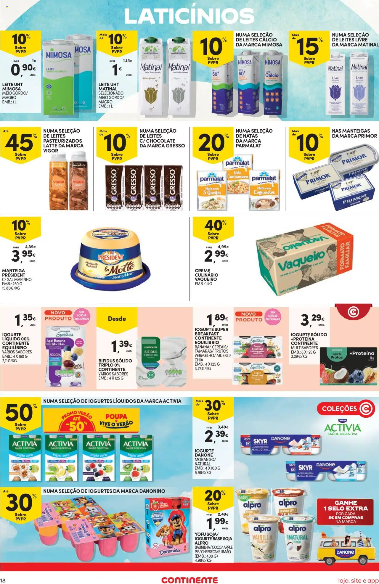 Continente Semanal Continente Bom Dia │ válido de 05.08.2025 | Página: 18 | Produtos: Banana, Sal, Iogurte, Cogumelos