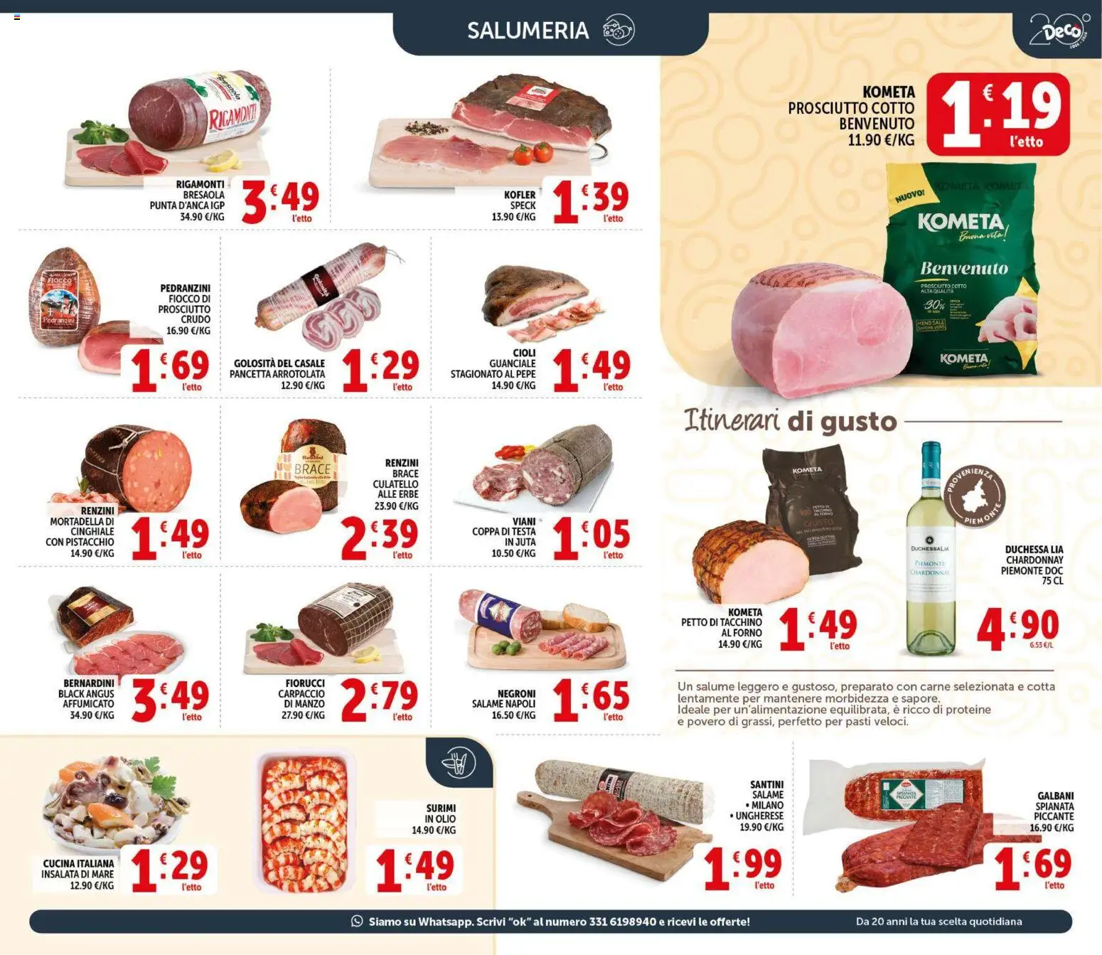 Volantino Decò del 09.04.2026 | Pagina: 5 | Prodotti: Speck, Pancetta, Olio, Forno