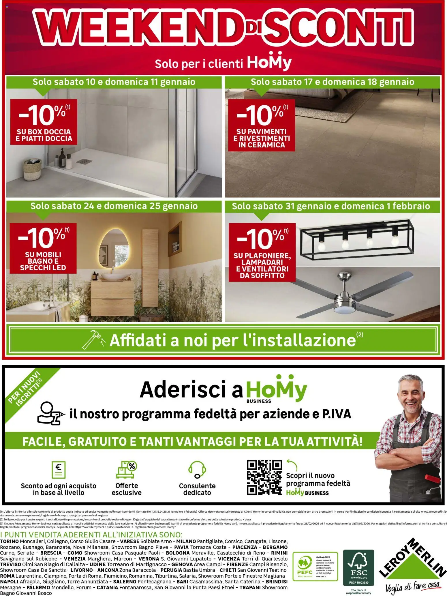 Volantino Leroy Merlin del 05.01.2026 | Pagina: 12 | Prodotti: Box doccia, The, Bagno, Doccia