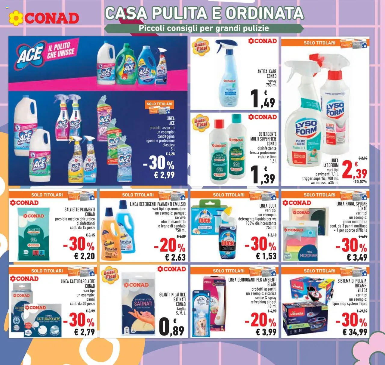 Volantino Conad del 11.09.2025 | Pagina: 23 | Prodotti: Detergente, Guanti, Lime, WC