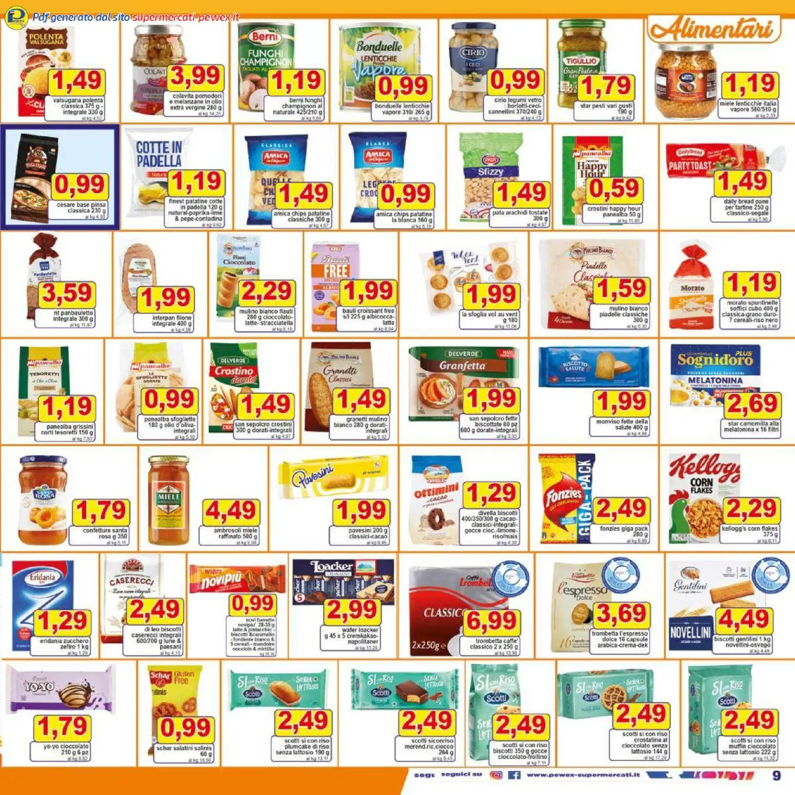 Volantino Pewex del 27.12.2025 | Pagina: 9 | Prodotti: Salatini, Lenticchie, Latte, Olio