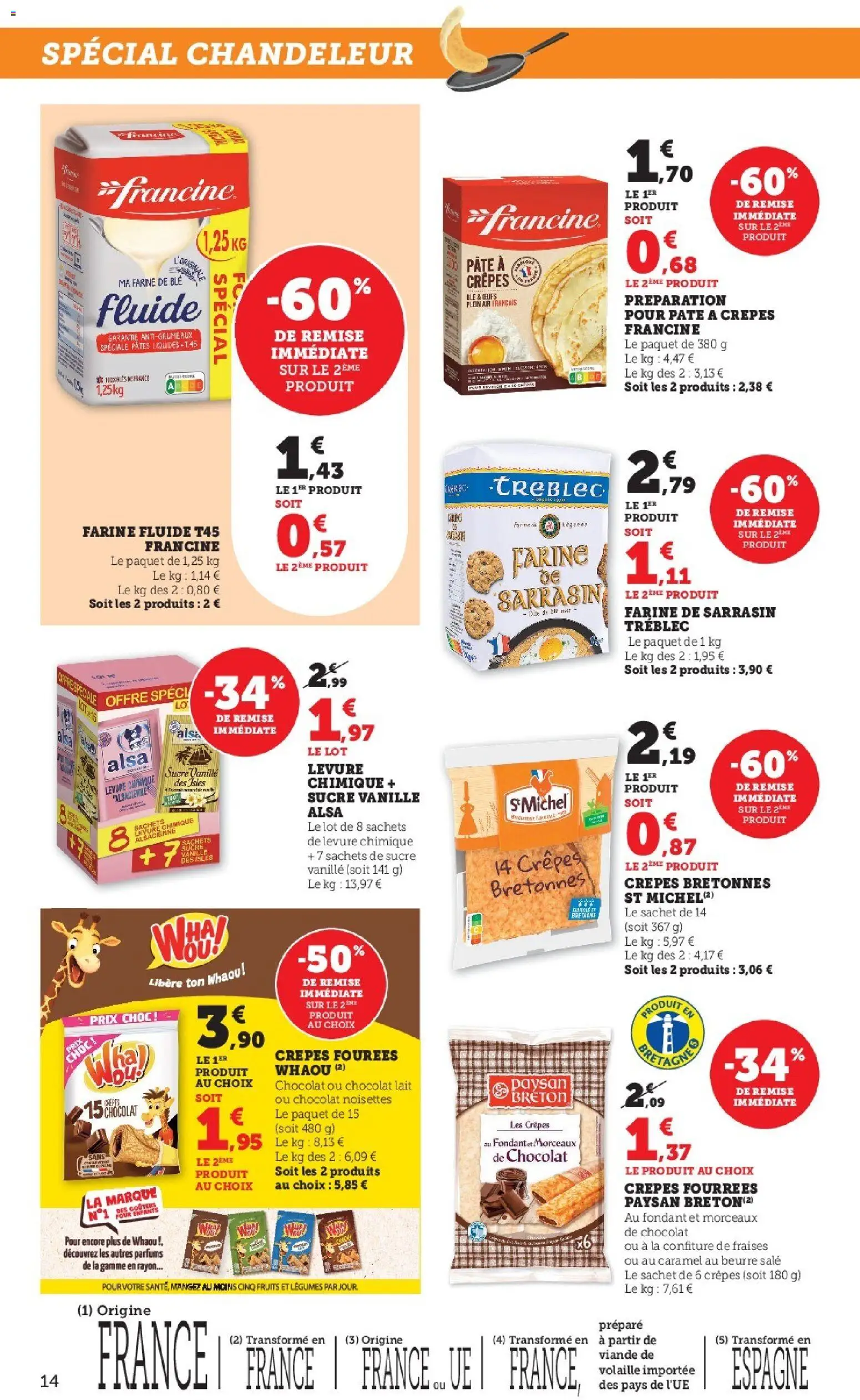 {H1} | Page: 14 | Produits: Sucre, Farine, Beurre, Œufs