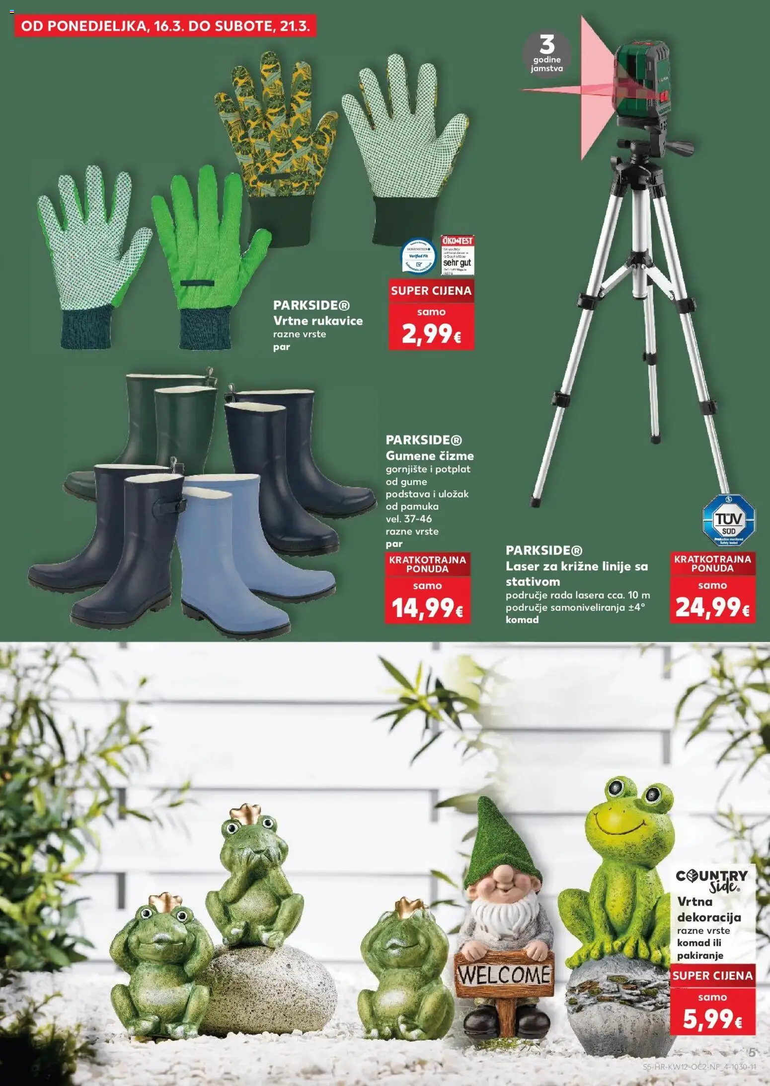 Kaufland katalog | vrijedi od 17.03.2026 | Stranica: 5 | Proizvodi: Čizme, Gumene čizme, Rukavice, Parkside