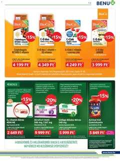 BENU Gyógyszertárak akciós újság - amely érvényes a következő dátumtól: 01.03.2026 | Oldal: 13 | Termékek: Gyümölcs, Ginkgo biloba