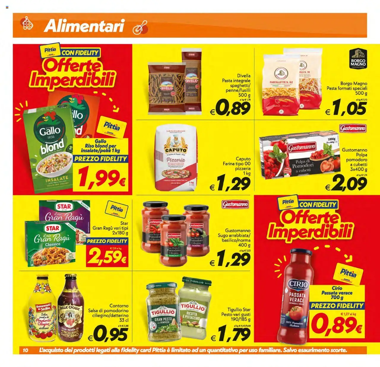Volantino SuperConveniente del 12.08.2025 | Pagina: 10 | Prodotti: Salsa, Farina, Pasta, Ricotta