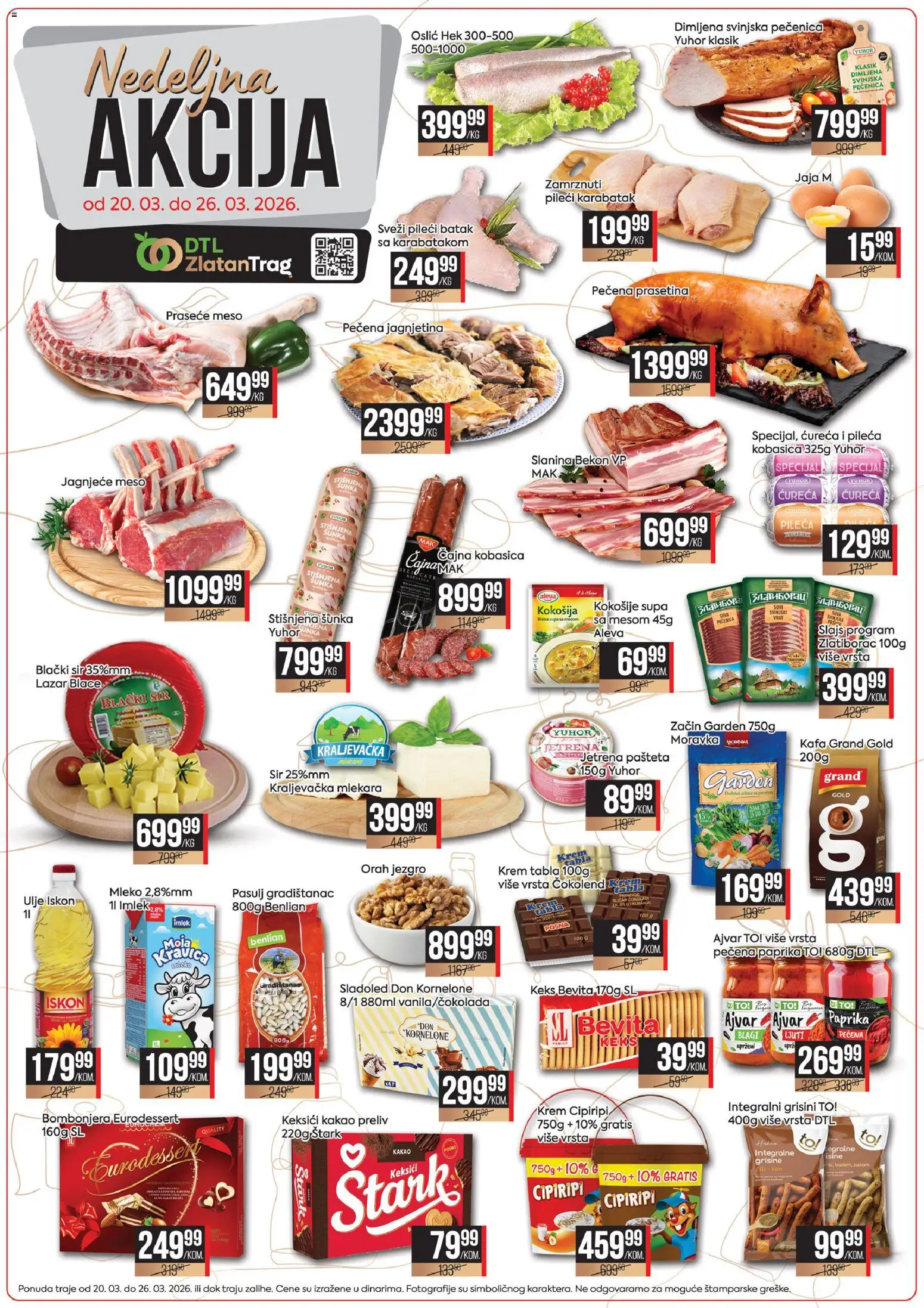 Zlatan Trag katalog - važi od 20.03.2026 | Strana: 1 | Proizvode: Ajvar, Sladoled, Paprika, Pileći batak
