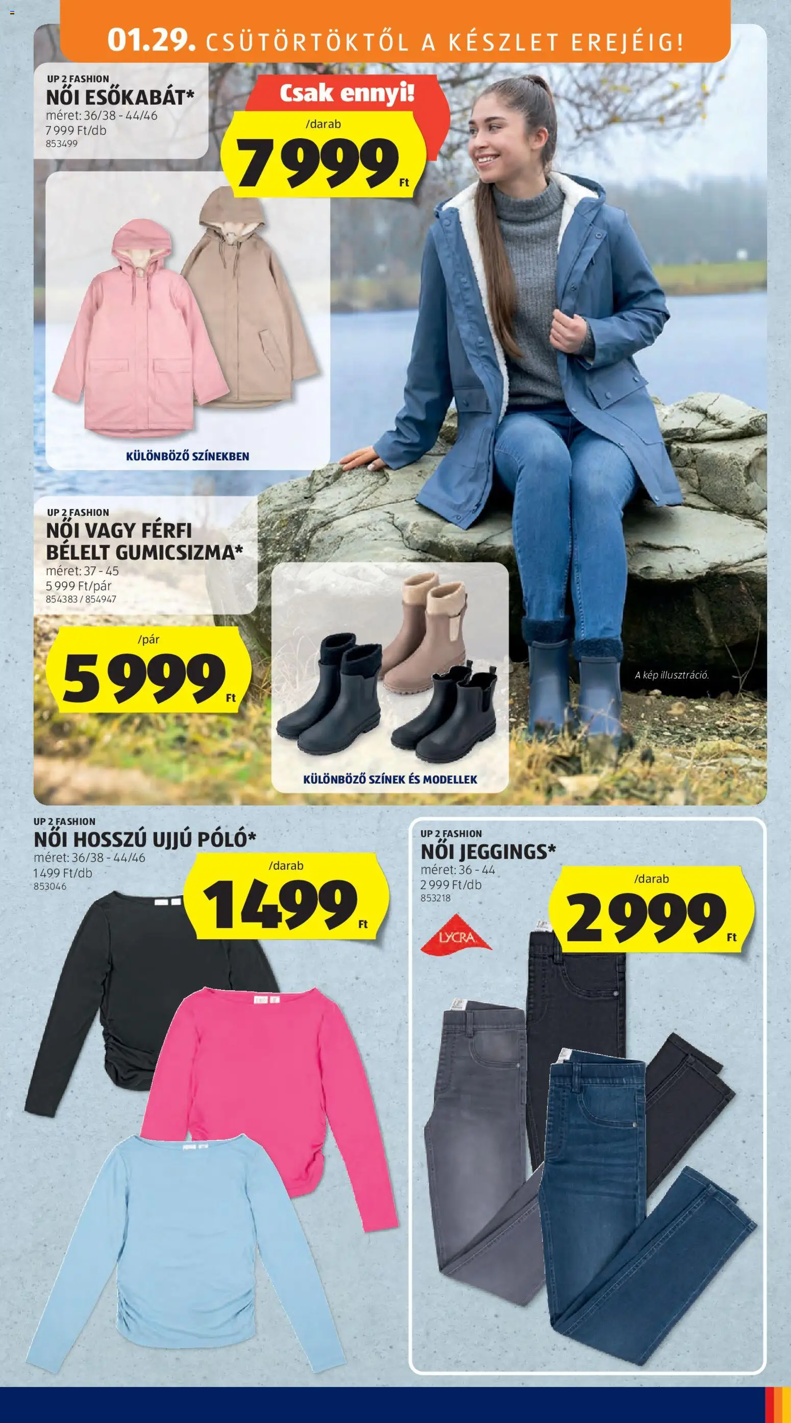 Aldi akciós ujság - amely érvényes a következő dátumtól: 29.01.2026 | Oldal: 17 | Termékek: Gumicsizma, Esőkabát