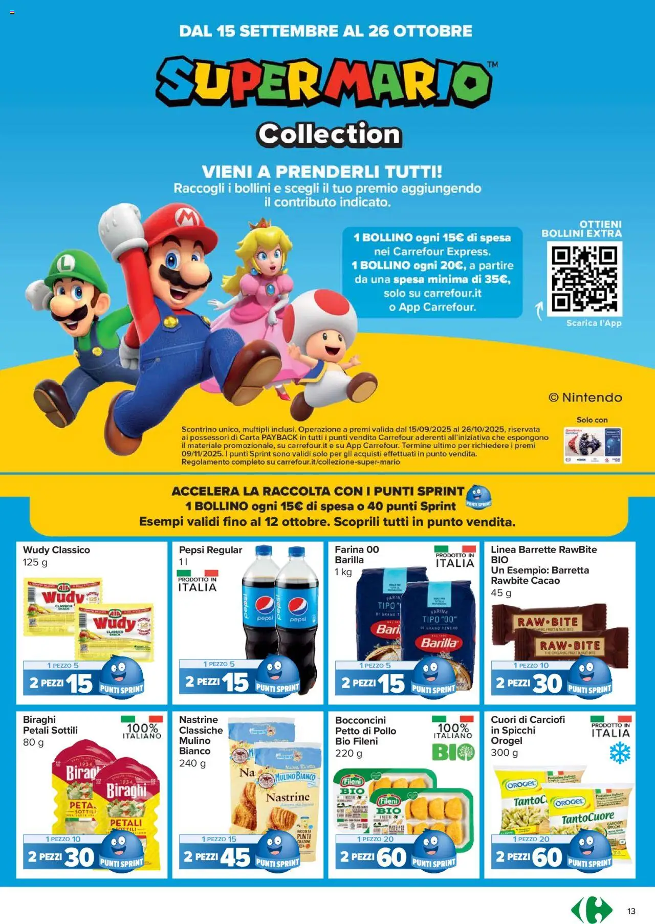 Volantino Carrefour del 02.10.2025 | Pagina: 13 | Prodotti: Pollo, Farina, Carciofi, Pepsi
