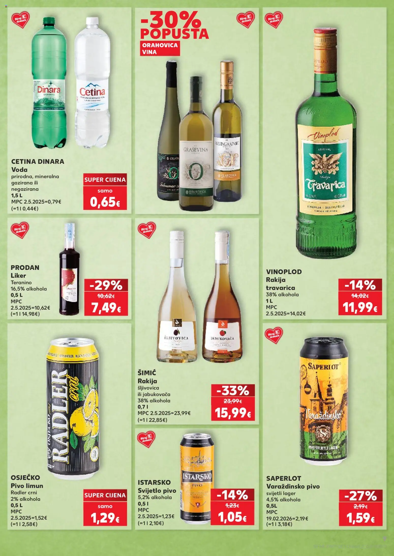 Kaufland katalog | vrijedi od 22.04.2026 | Stranica: 9 | Proizvodi: Travarica, Liker, Teranino, Rakija