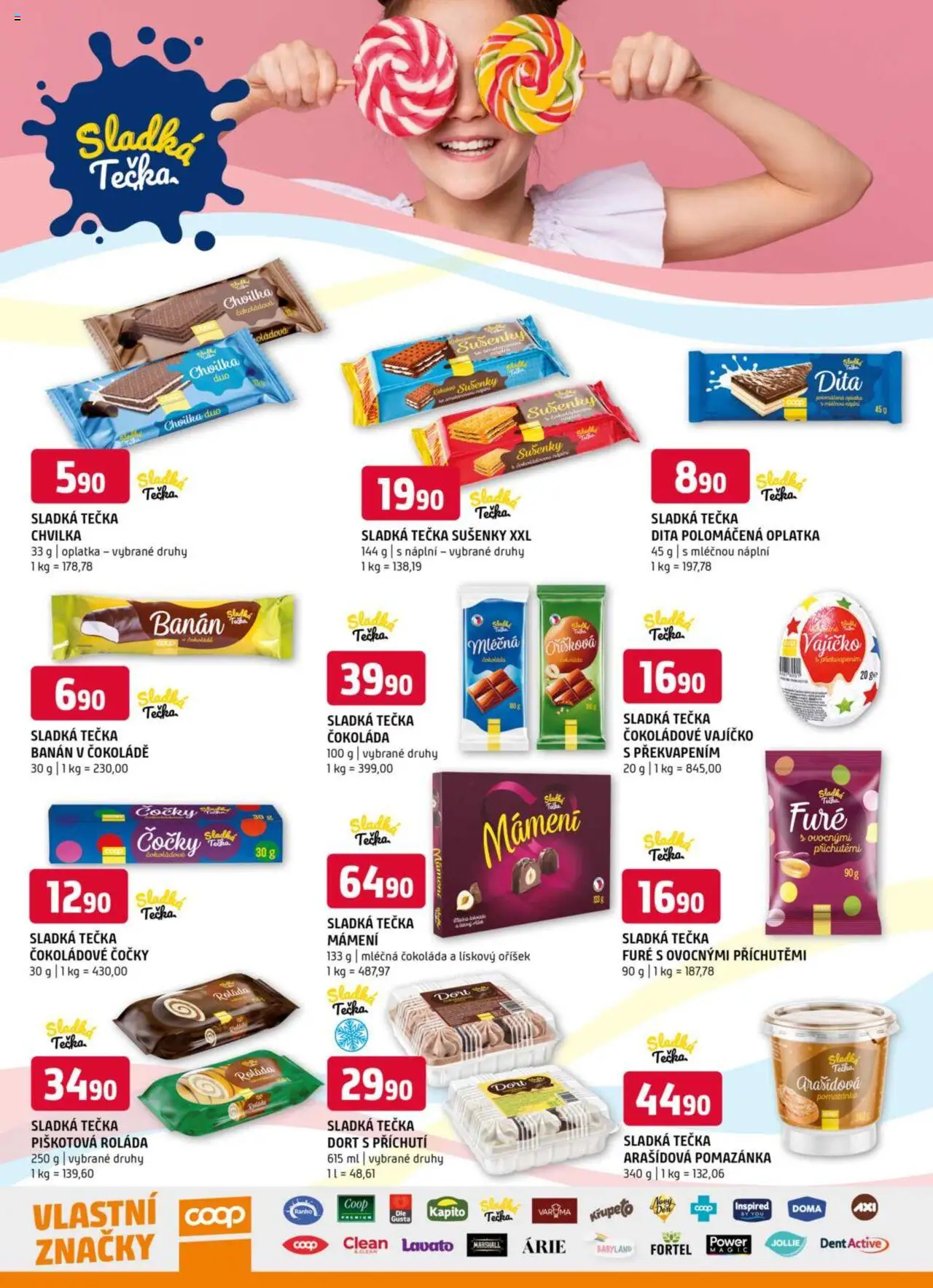 Terno leták - Hradec Králové, Třeboň, Trhové Sviny, Týn nad Vltavou od 10.09.2025 | Strana: 18 | Produkty: Čokoládové čočky, Dort, Arašídová pomazánka, Sušenky