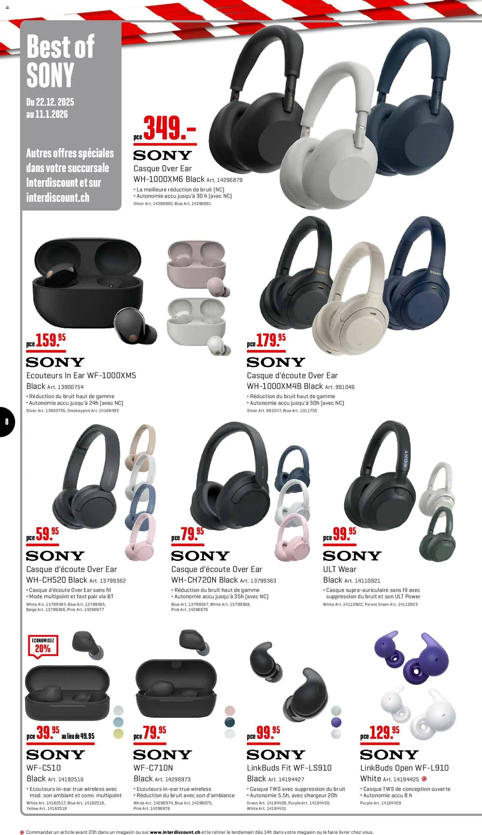Interdiscount Aktionen FR – gültig ab 22.12.2025 | Seite: 8 | Produkte: Sony