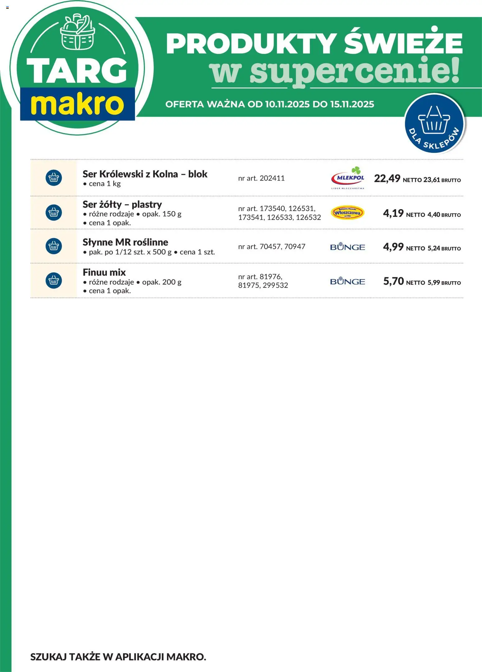 Makro Gazetka - Oferta świeża w super cenach od 10.11.2025 | Strona: 8 | Produkty: Ser żółty, Ser