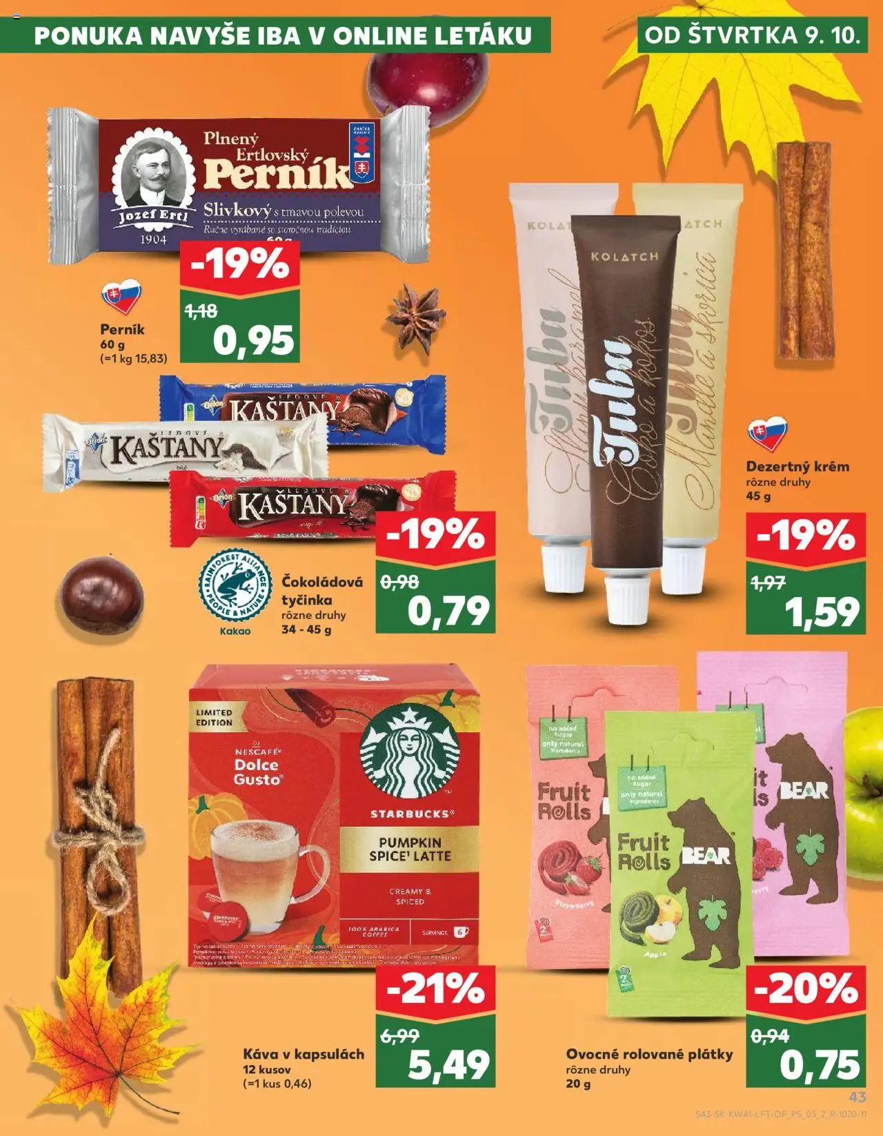 Kaufland SK akciós ujság - amely érvényes a következő dátumtól: 09.10.2025 | Oldal: 43 | Termékek: Só