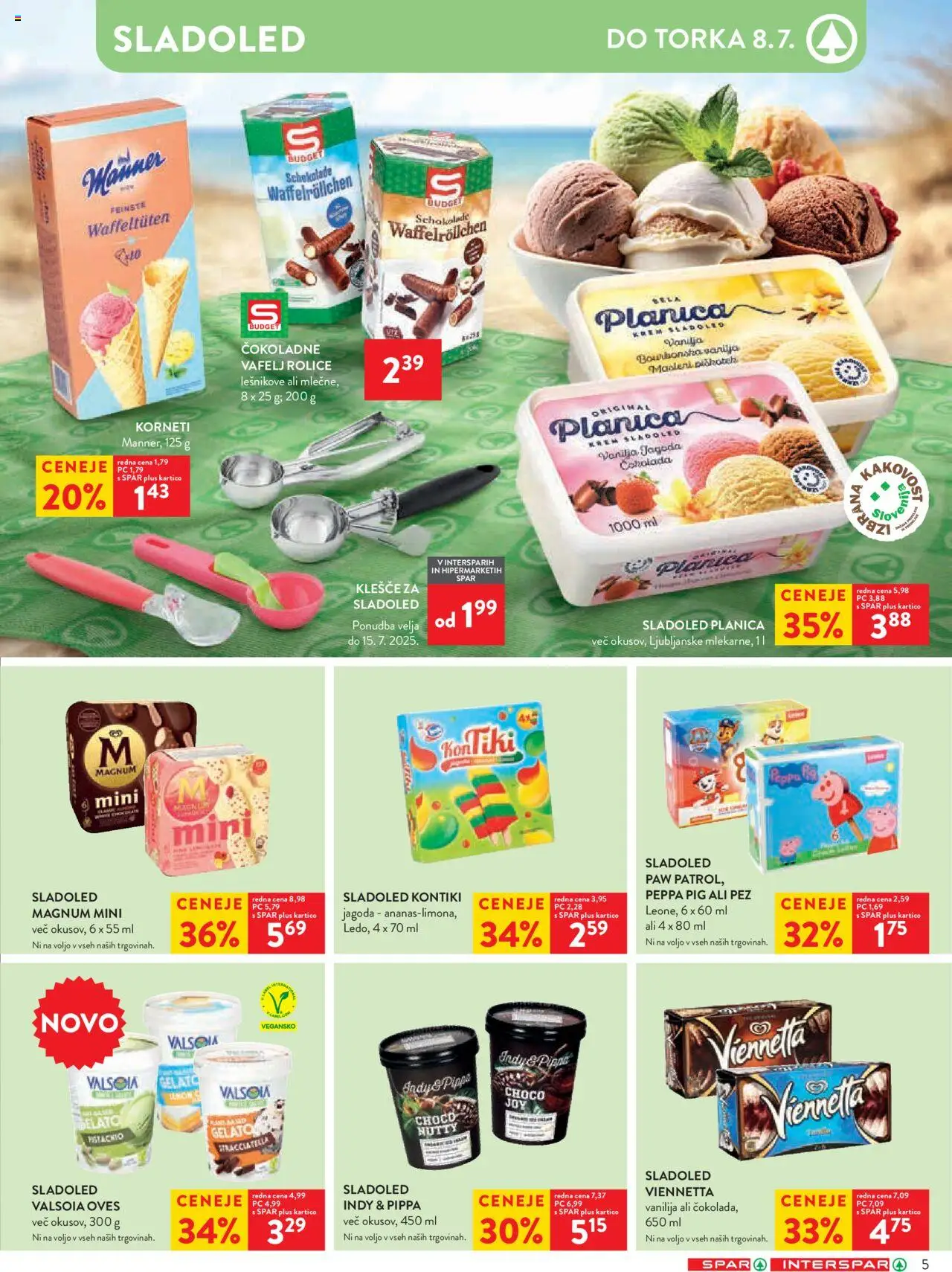 Spar katalog  27/25 │ velja od 02.07.2025 | Stran: 5 | Izdelki: Sladoled
