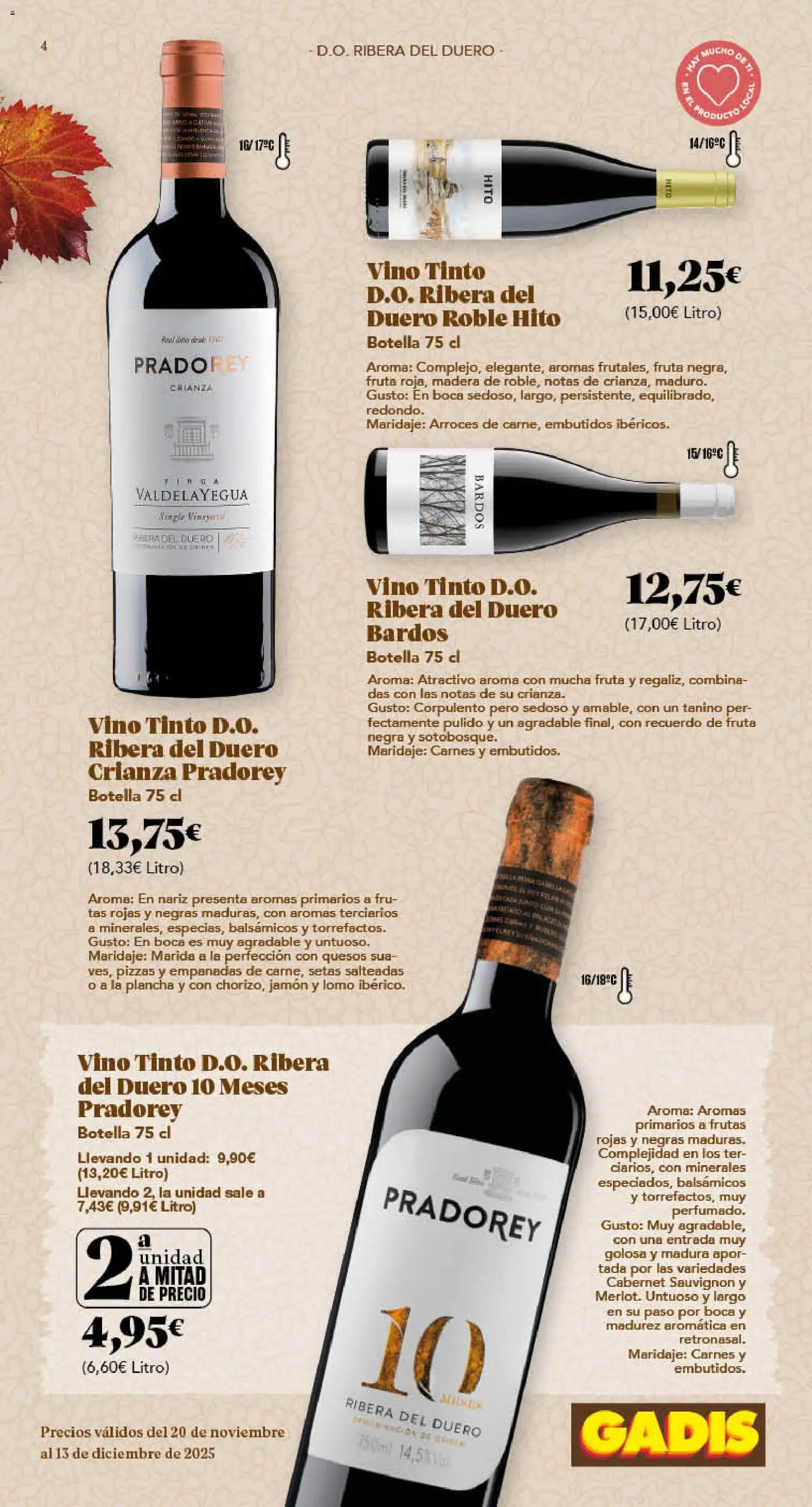 Gadis - folleto │ válido desde el 20.11.2025 | Página: 4 | Productos: Jamón, Vino, Νυχτικό, Plancha