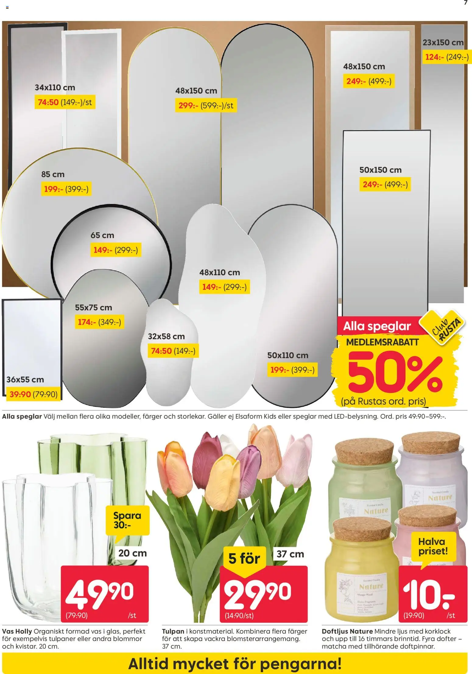 Rusta reklamblad aktuell från 12.01.2026 | Sida: 7 | Produkter: Galler, Vas, Ljus, Mango