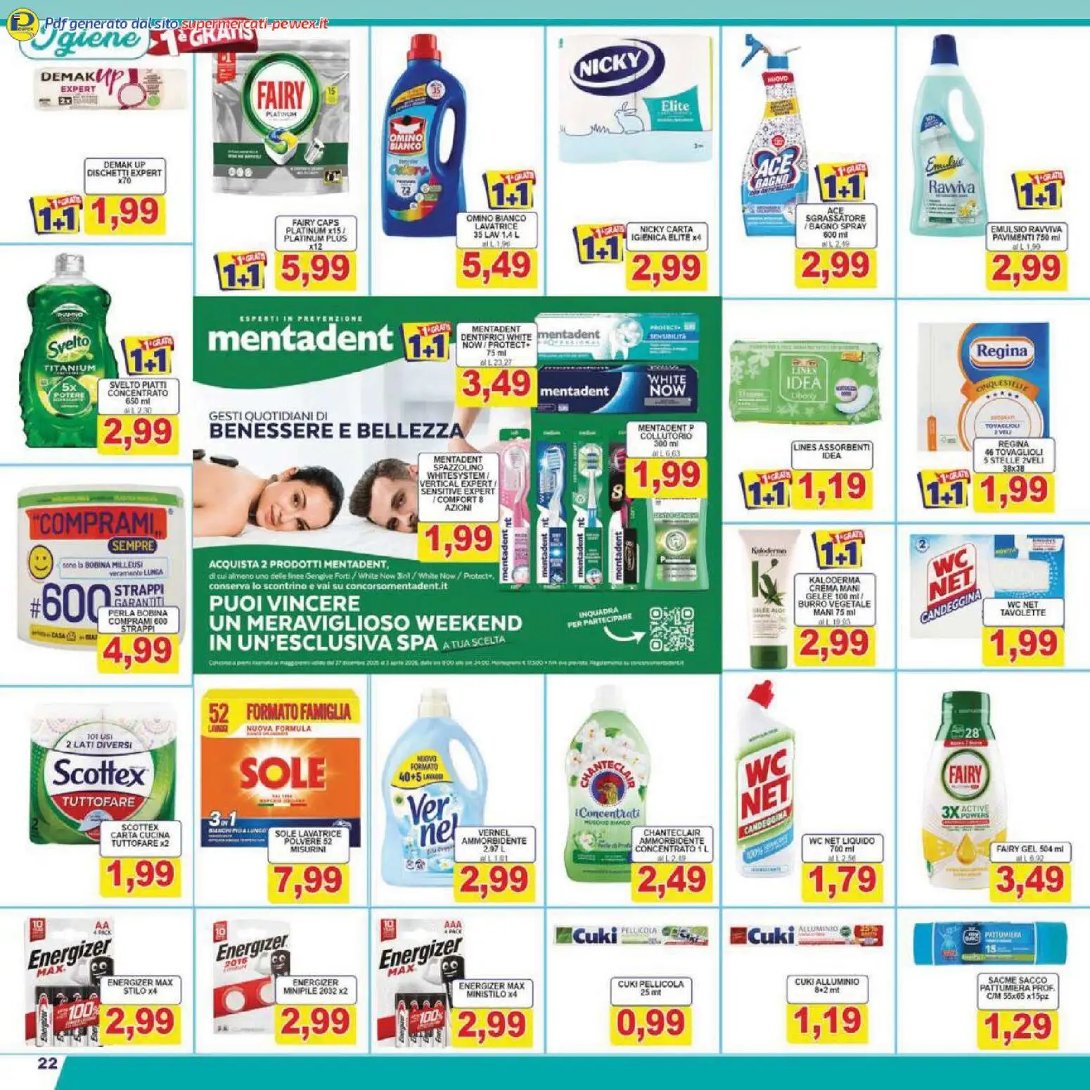 Volantino Pewex del 13.02.2026 | Pagina: 22 | Prodotti: Crema, Spazzolino, Alluminio, WC