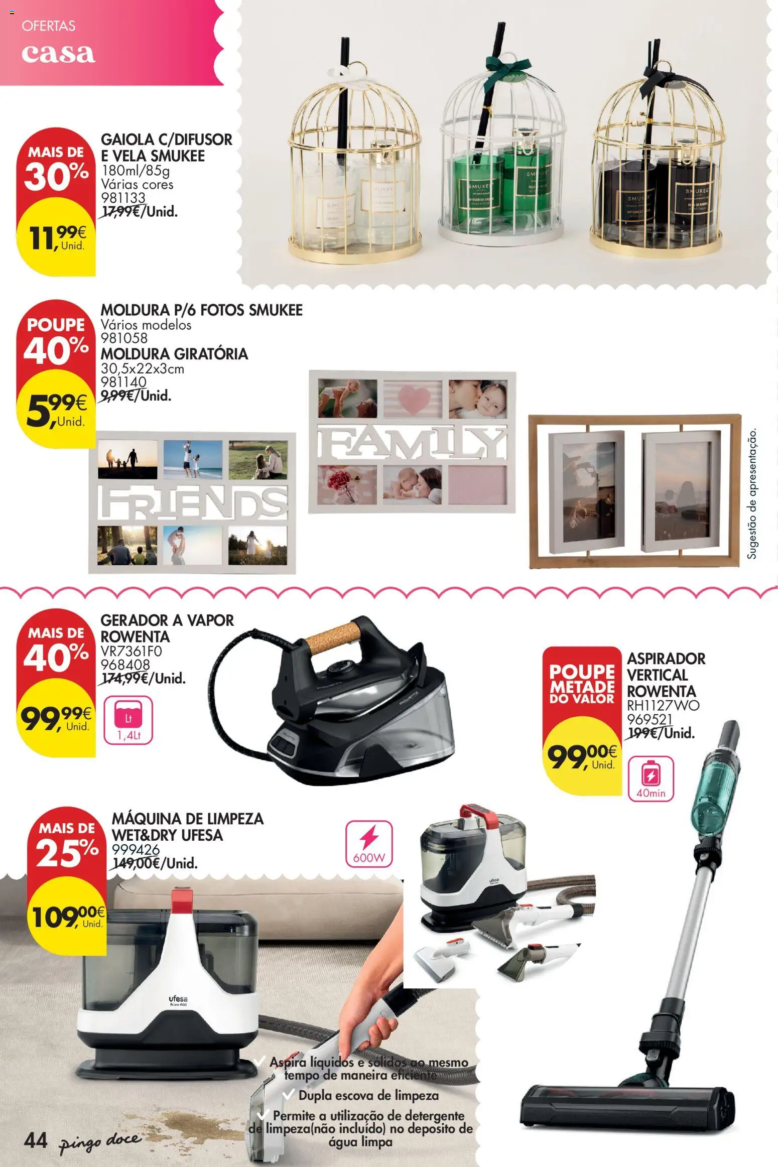 Pingo Doce - Natal │ válido de 11.11.2025 | Página: 44 | Produtos: Escova de limpeza, Moldura, Aspirador, Detergente