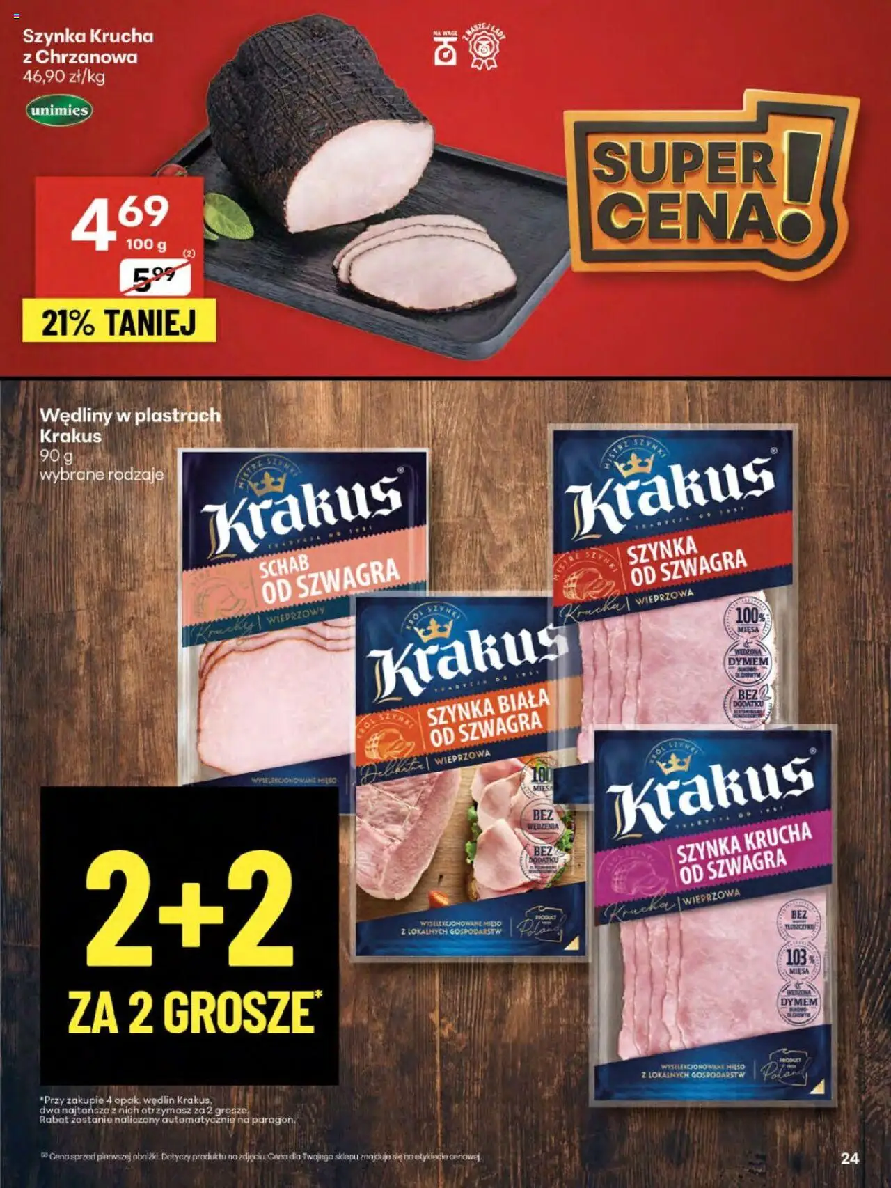 Delikatesy Centrum Gazetka od 07.08.2025 | Strona: 24 | Produkty: Schab, Mięso, Szynka, Wędliny