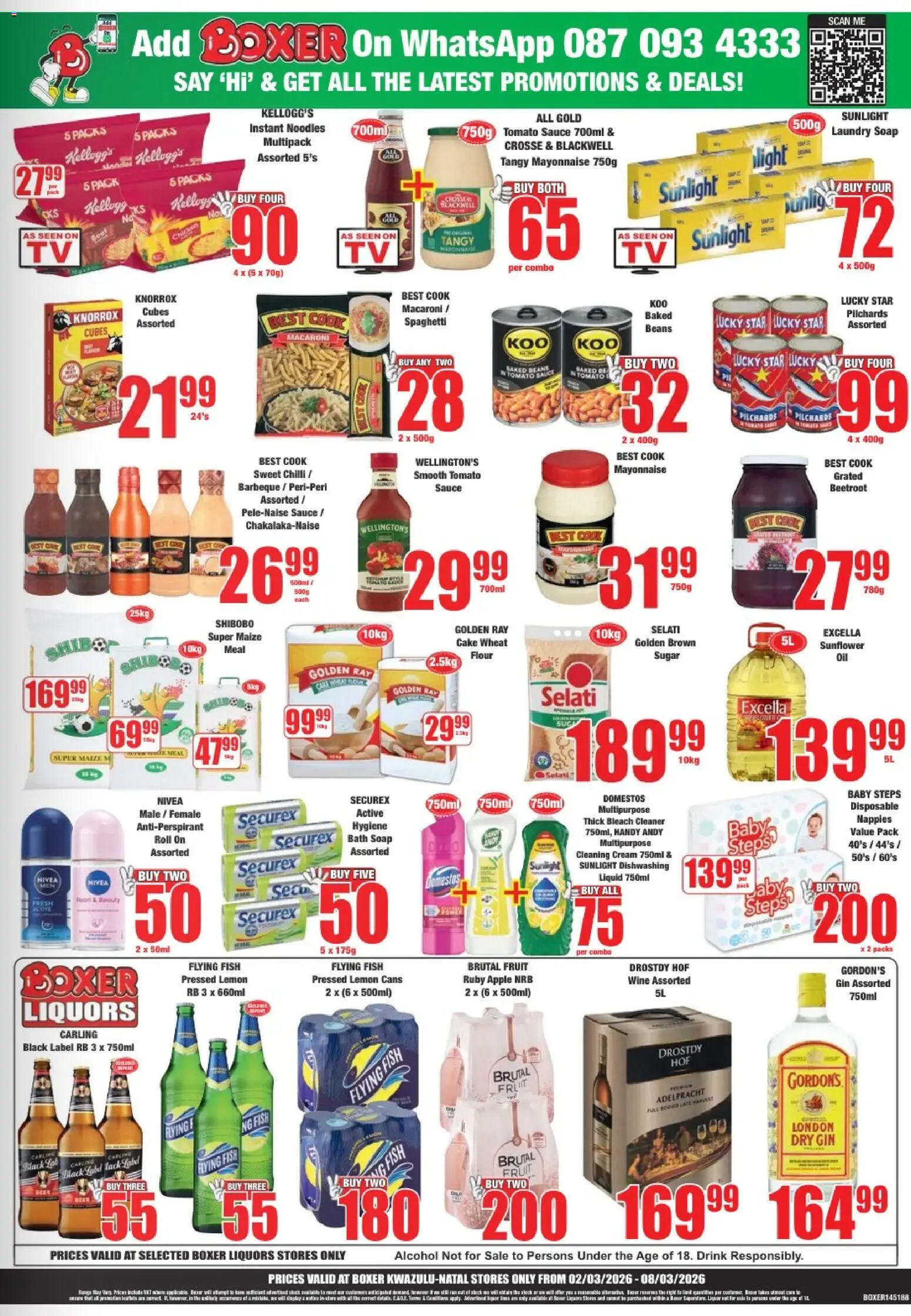 New Boxer catalogue – valid from 02.03.2026 | Page: 3 | Products: Noodles, Cream, Fruit, Mayonnaise