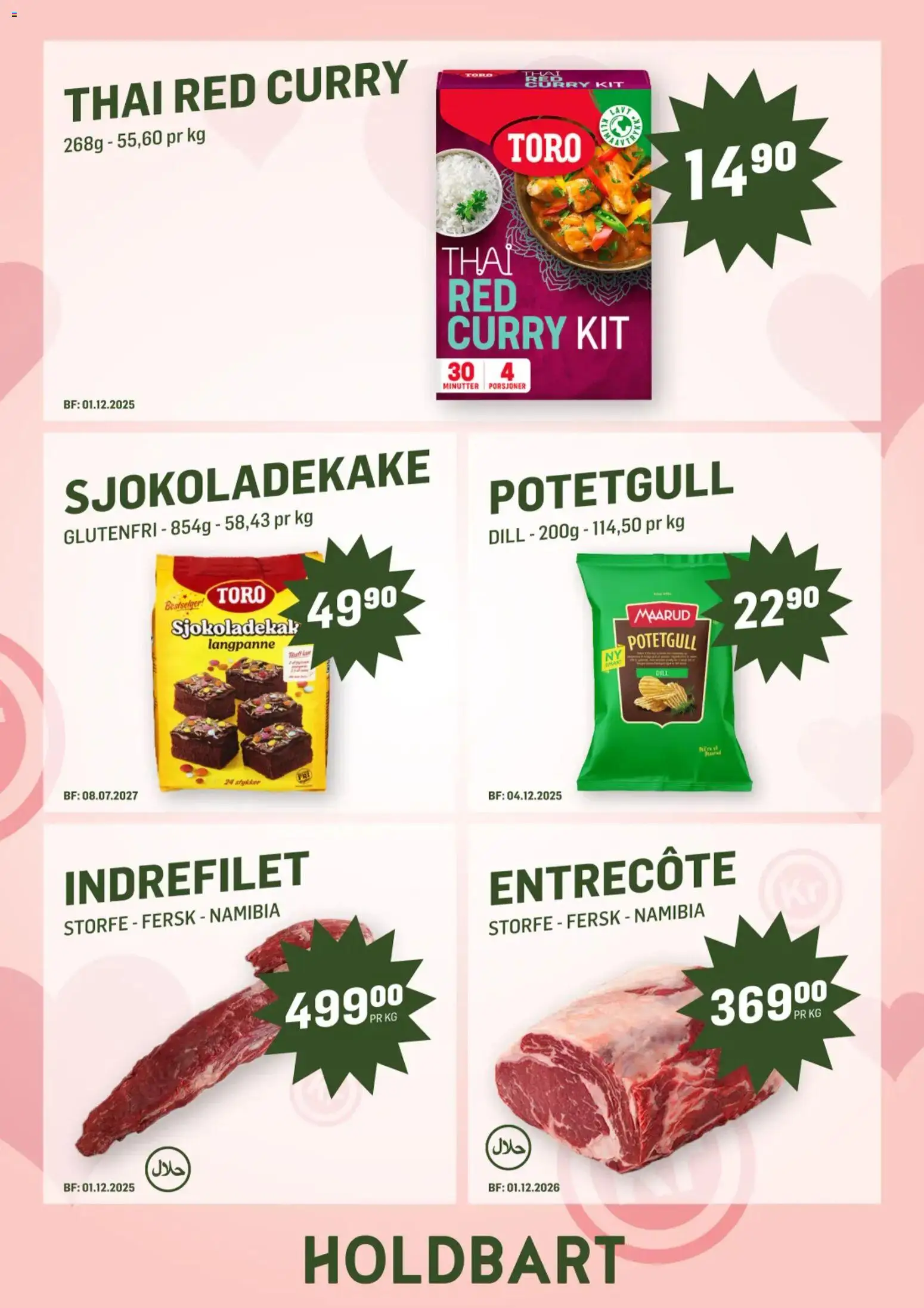 {H1} | Side: 6 | Produkter: Стельова плита, Potetgull, Speltbrød, Karrysalat