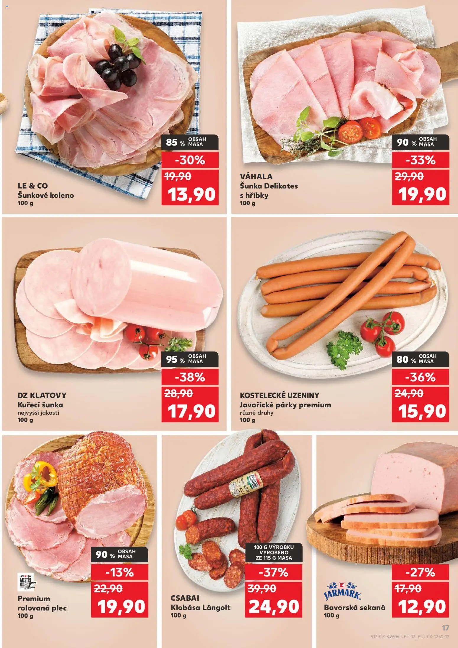 Kaufland leták - Praha 4 od 04.02.2026 | Strana: 17 | Produkty: Párky, Sekaná, Kuřecí šunka, Uzeniny