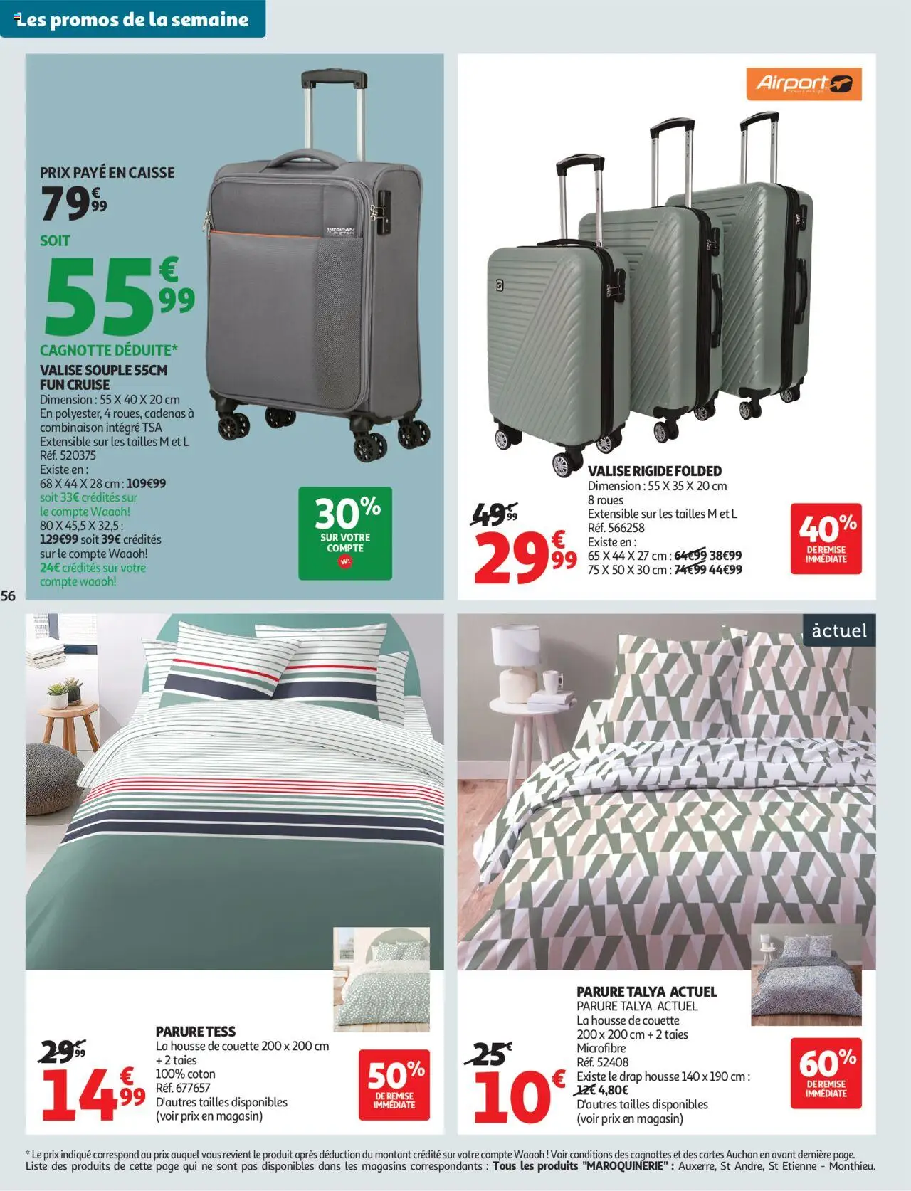 {H1} | Page: 56 | Produits: Coton, Housse de couette, Valise, Couette