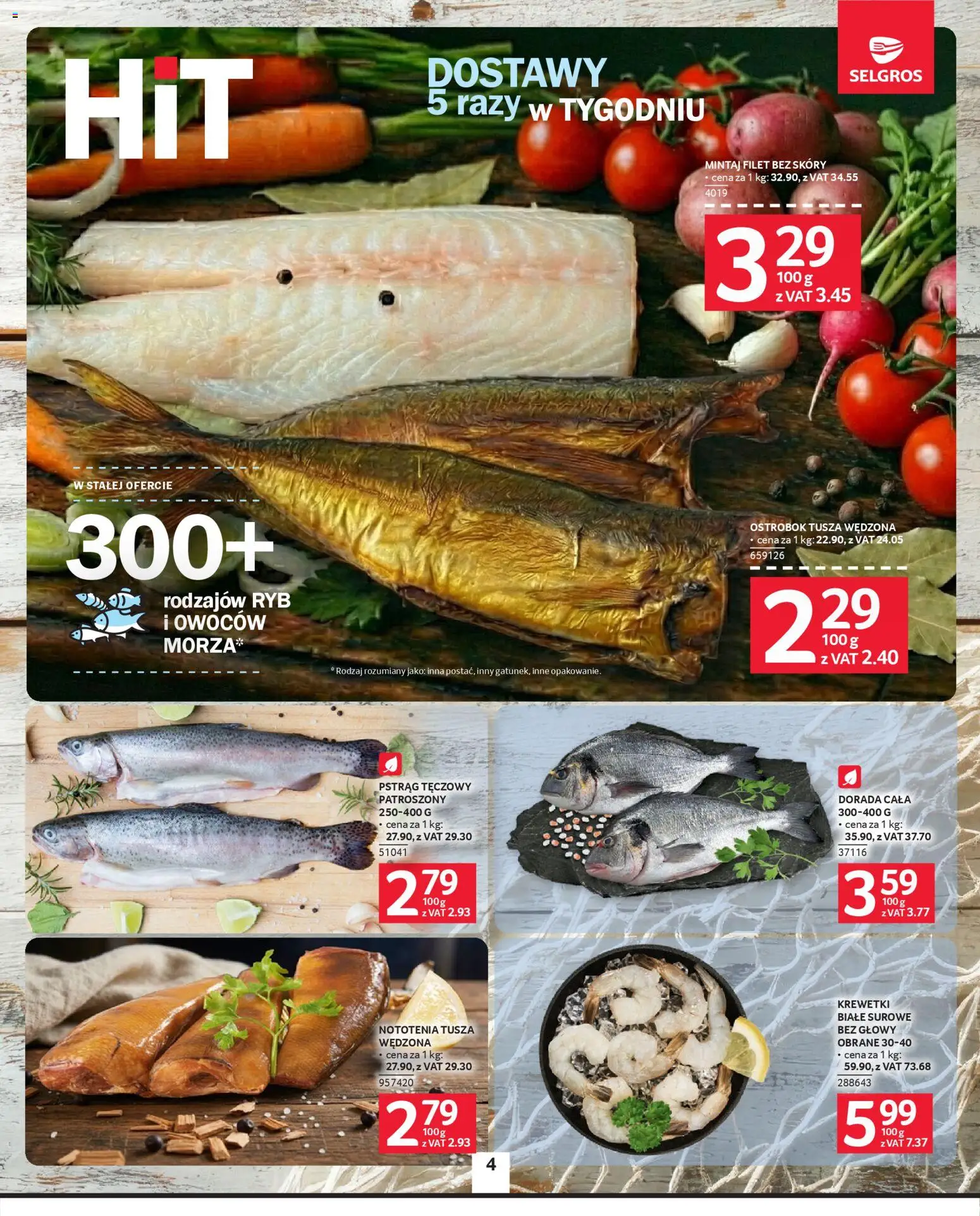 Selgros cash&carry Gazetka od 08.01.2026 | Strona: 4 | Produkty: Pstrąg tęczowy, Krewetki, Pstrąg, Krewetki białe