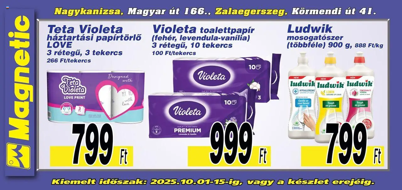Magnetic akciós ujság - amely érvényes a következő dátumtól: 01.10.2025 | Oldal: 3 | Termékek: Papírtörlő, Mosogatószer