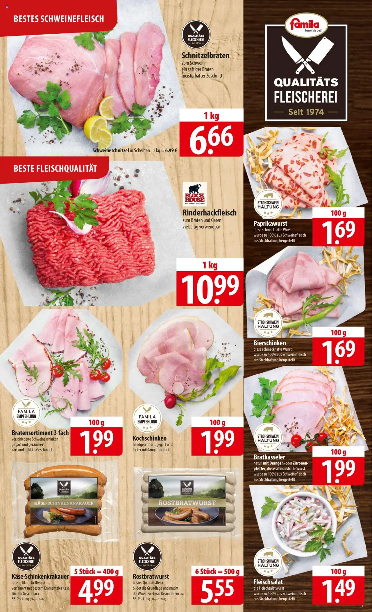 Famila Prospekt 	 - gültig ab dem 30.06.2025 | Seite: 3 | Produkte: Käse, Orangen, Wurst, Zitronen