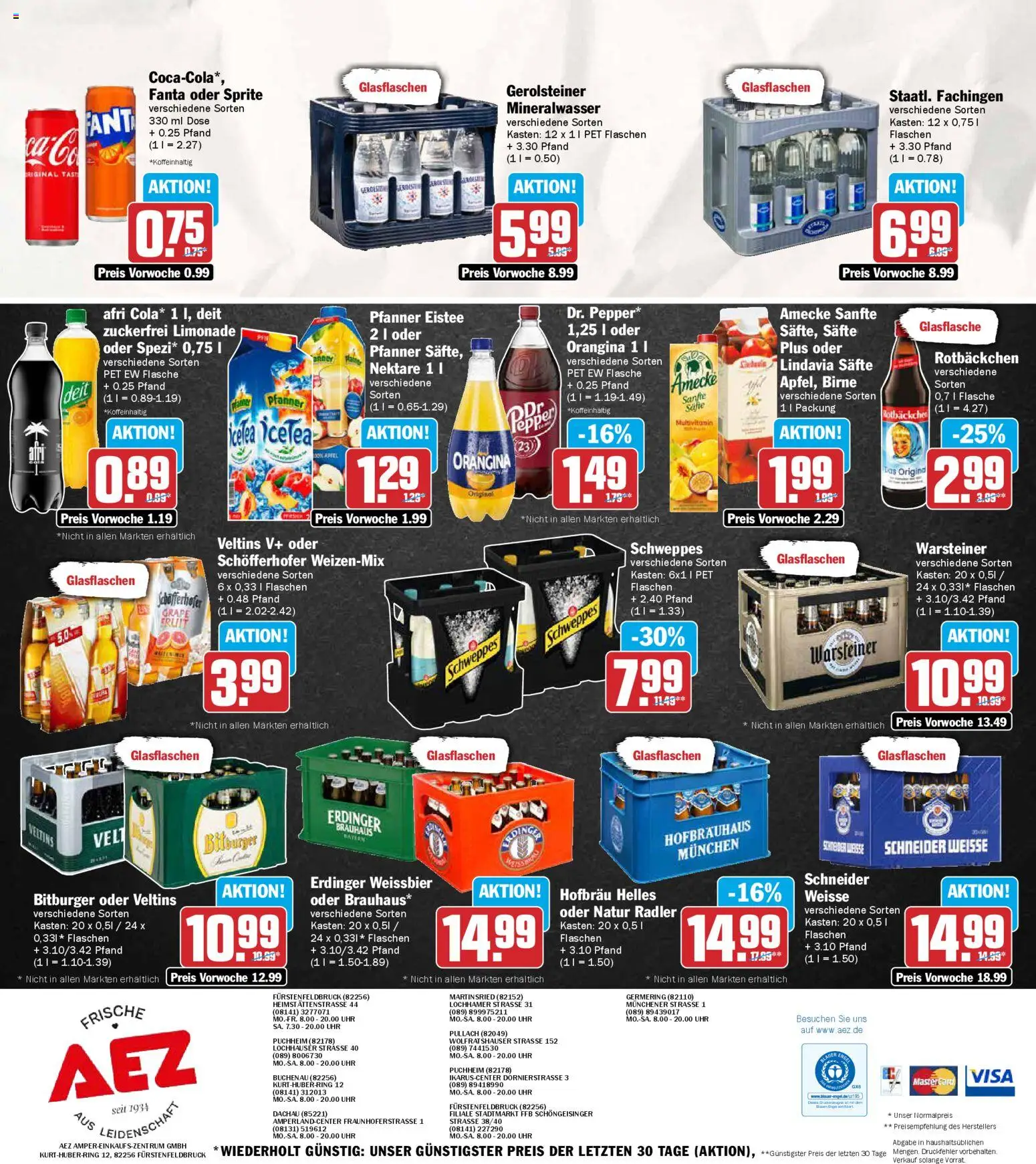 AEZ Prospekt 	 – gültig ab 26.01.2026 | Seite: 16 | Produkte: Bitburger, Limonade, Pfanner eistee, Warsteiner