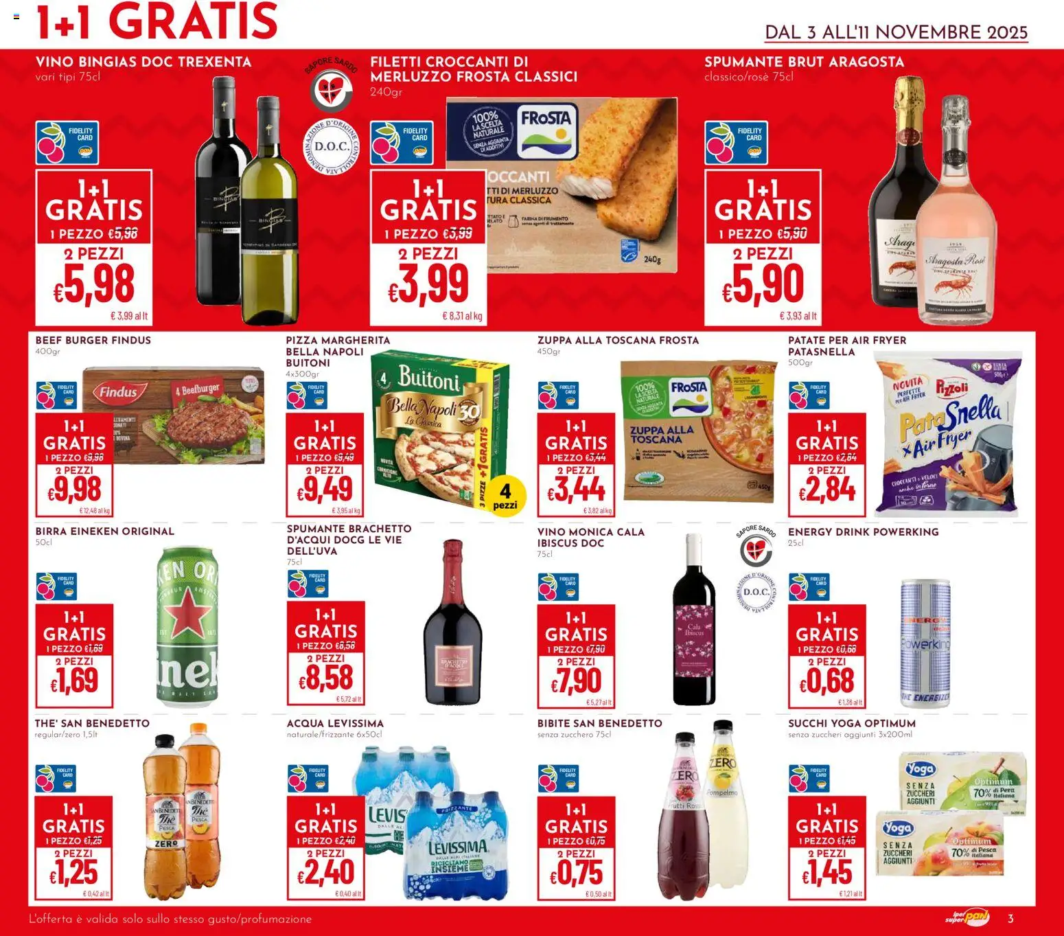 Volantino Pan del 03.11.2025 | Pagina: 3 | Prodotti: Birra, Acqua, Farina, Pera