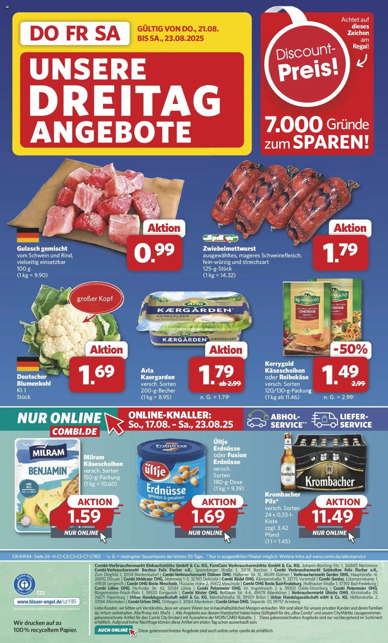 Combi Prospekt 	 - gültig ab dem 18.08.2025 | Seite: 32 | Produkte: Ultje erdnusse, Erdnüsse, Regal, Reibekase