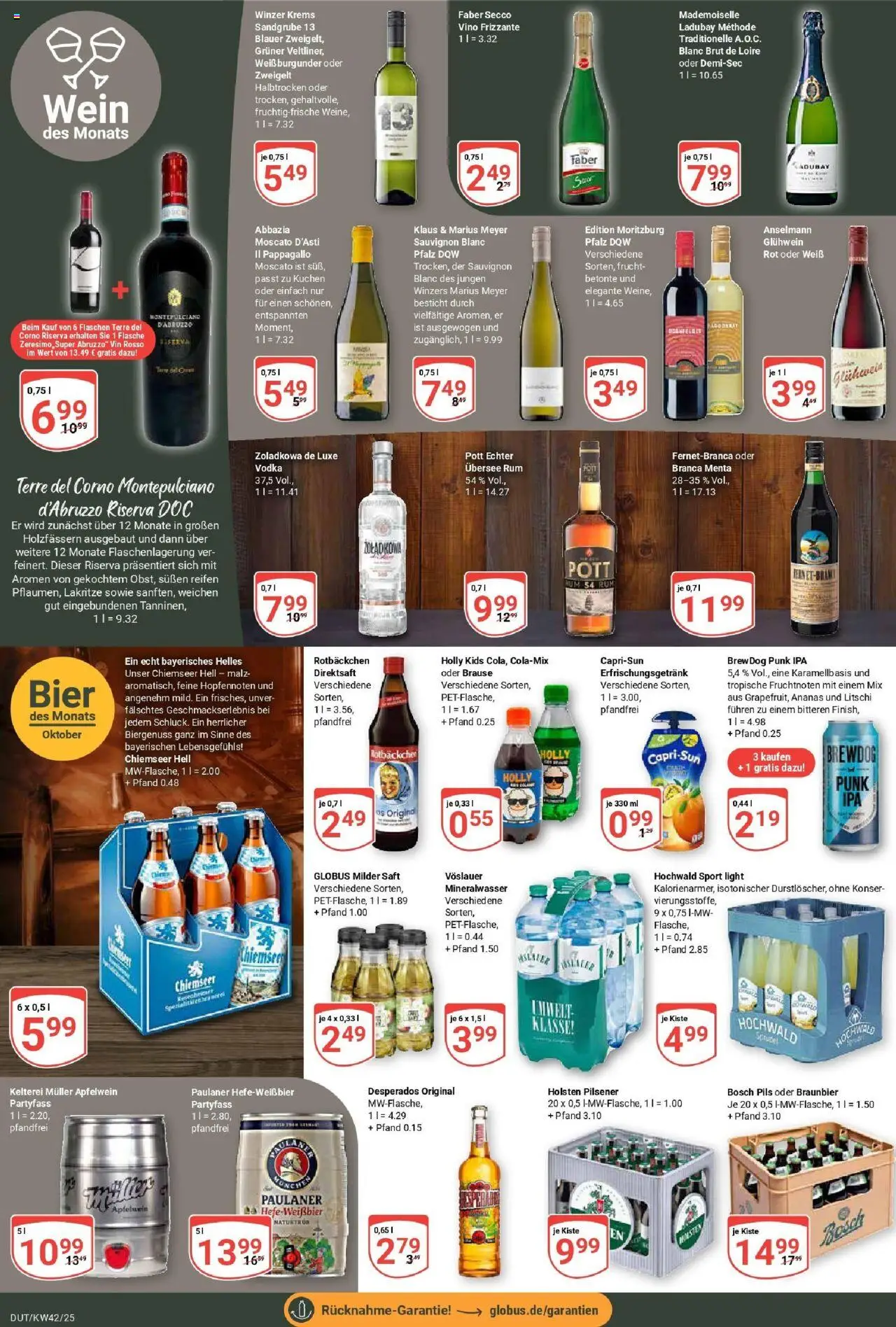 Globus prospekt Wetzlar-Dutenhofen	 – gültig ab 12.10.2025 | Seite: 15 | Produkte: Holsten, Mineralwasser, Kuchen, Paulaner