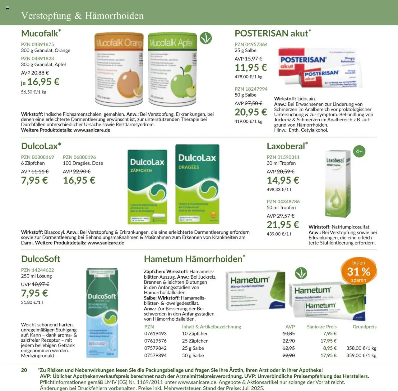 Sanicare Prospekt 	 - gültig ab dem 07.07.2025 | Seite: 22 | Produkte: Äpfel