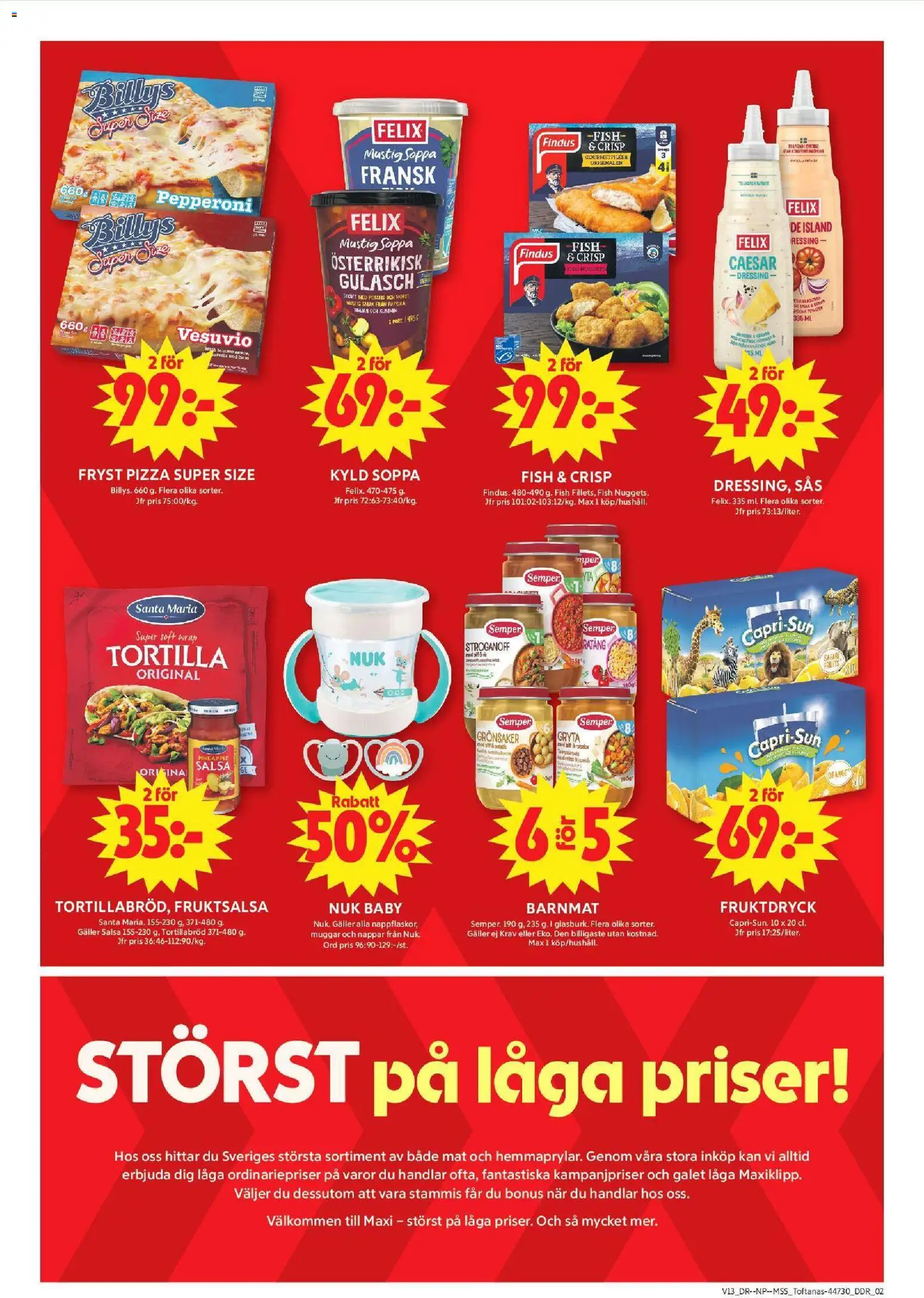 ICA Maxi reklamblad aktuell från 23.03.2026 | Sida: 9 | Produkter: Tortilla, Galler, Pizza, Soppa
