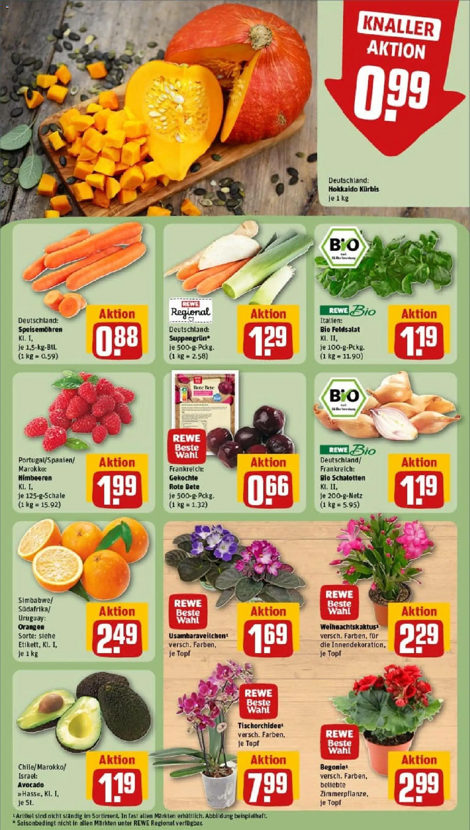 Rewe prospekt Schwielowsee / Caputh	 – gültig ab 26.10.2025 | Seite: 9 | Produkte: Himbeeren, Orangen, Avocado, Kürbis