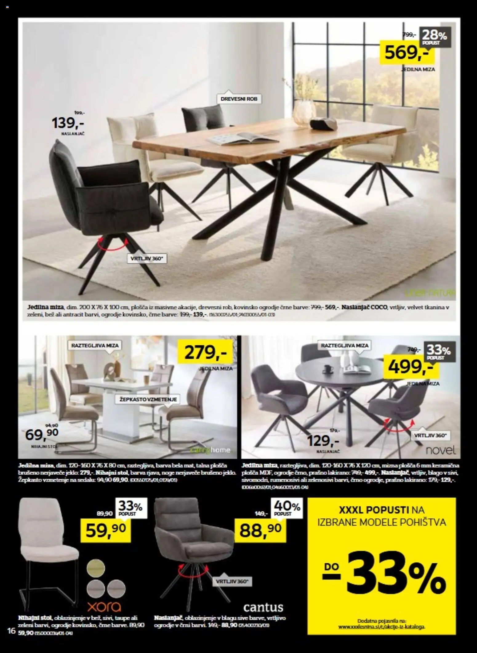 Novi XXXL Lesnina katalog ponudbe – veljaven od 04.11.2025 | Stran: 16 | Izdelki: Naslanjač, Jedilna miza, Miza, Barva