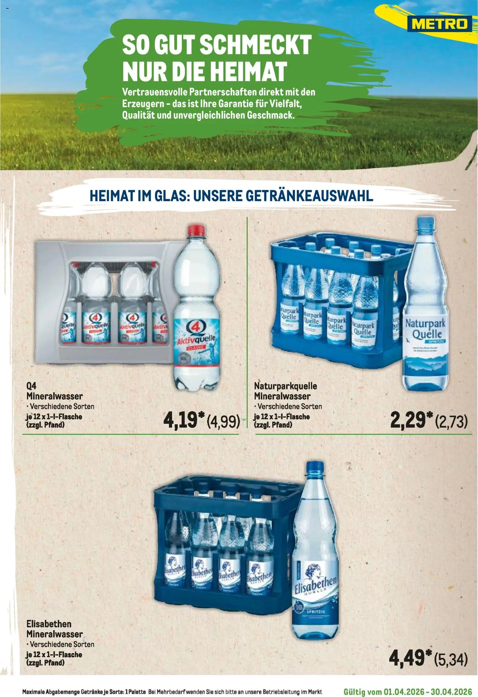 Metro Regionaler Flyer – gültig ab 01.04.2026 | Seite: 95 | Produkte: Mineralwasser